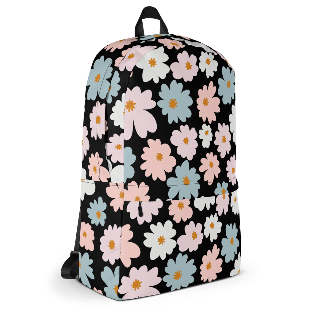 Girls Retro Floral Backpack - Water-Resistant School Bag With Adjustable Padded Straps & Breathable Mesh Back
