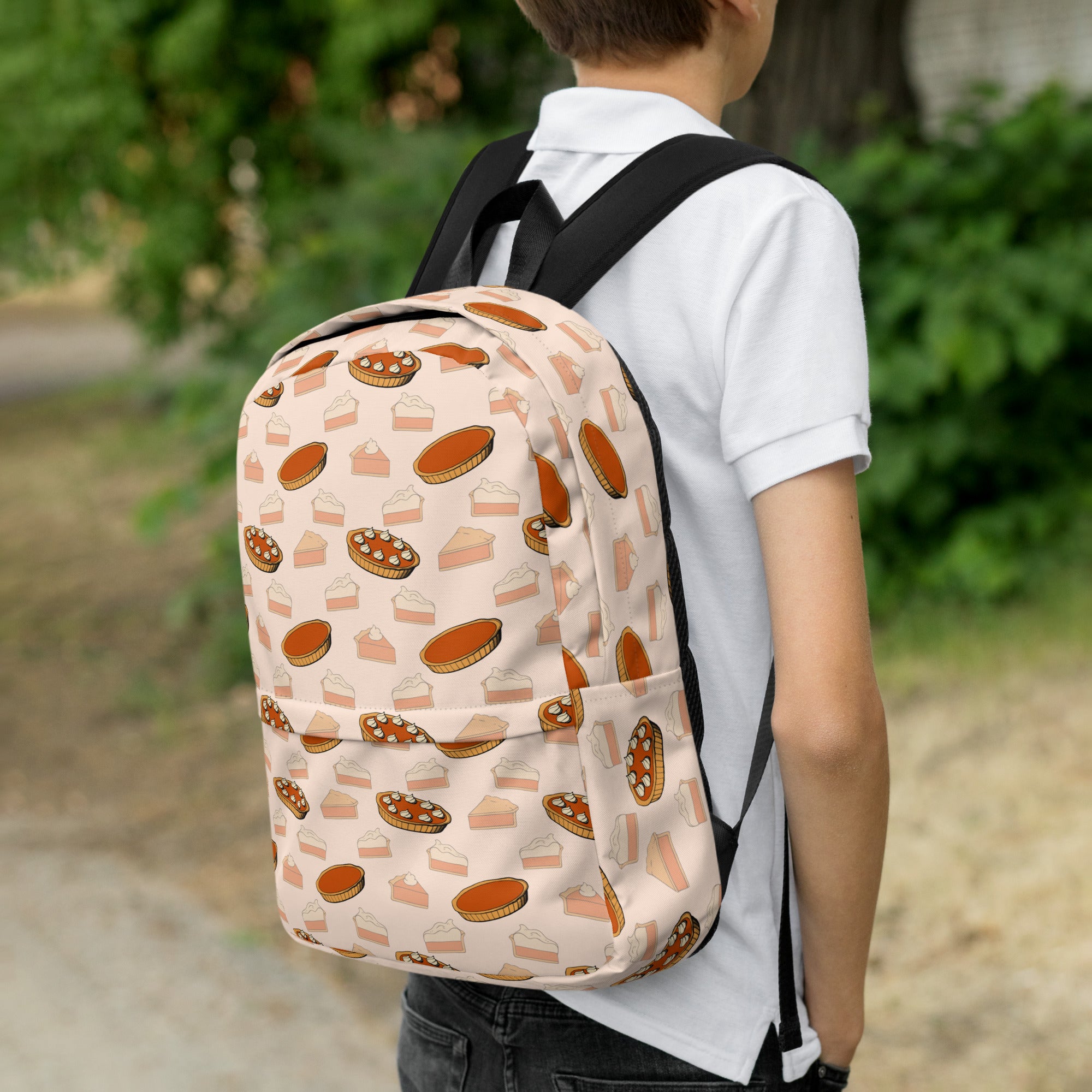 Kids Pumpkin Pie Backpack - Water-Resistant School Bag With Adjustable Padded Straps & Breathable Mesh Back