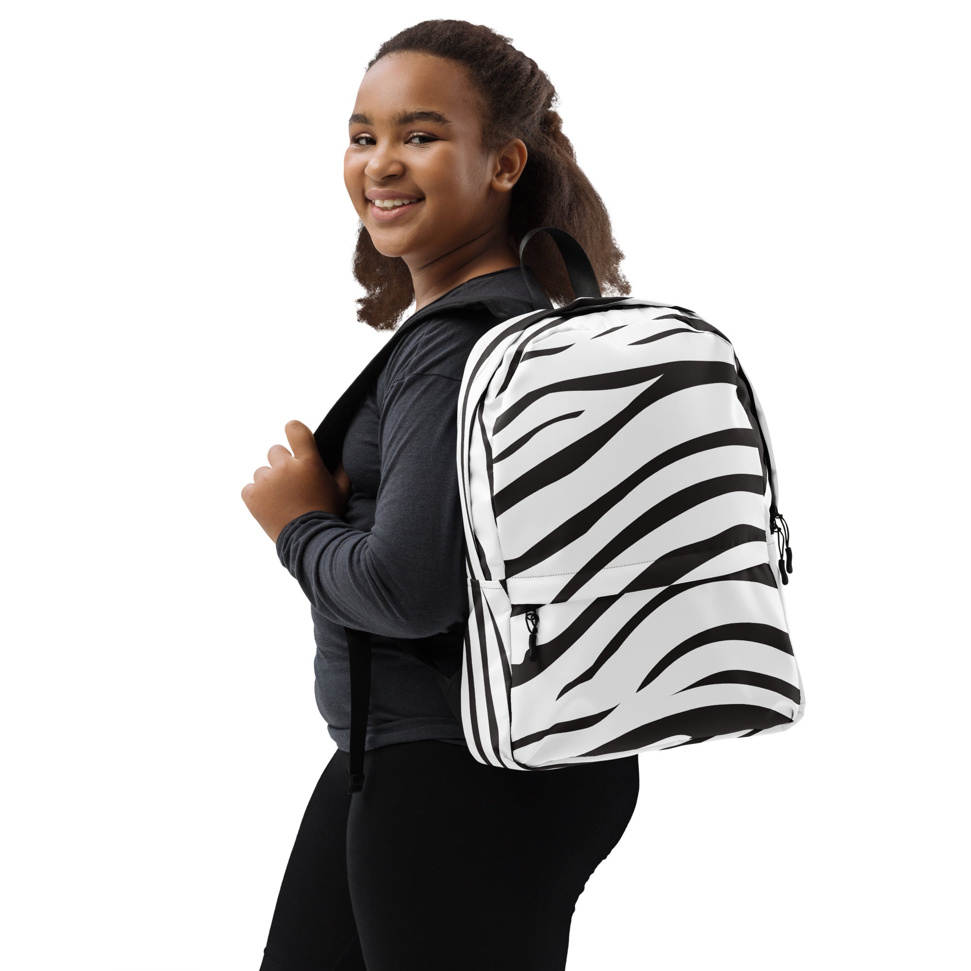 Kids Zebra Print Backpack - Water-Resistant School Bag With Adjustable Padded Straps & Breathable Mesh Back