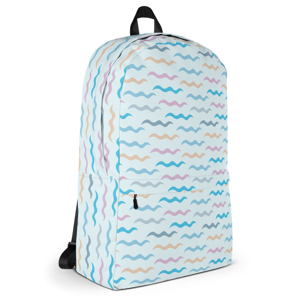Kids Colorful Ocean Waves Backpack - Water-Resistant School Bag With Adjustable Padded Straps & Breathable Mesh Back