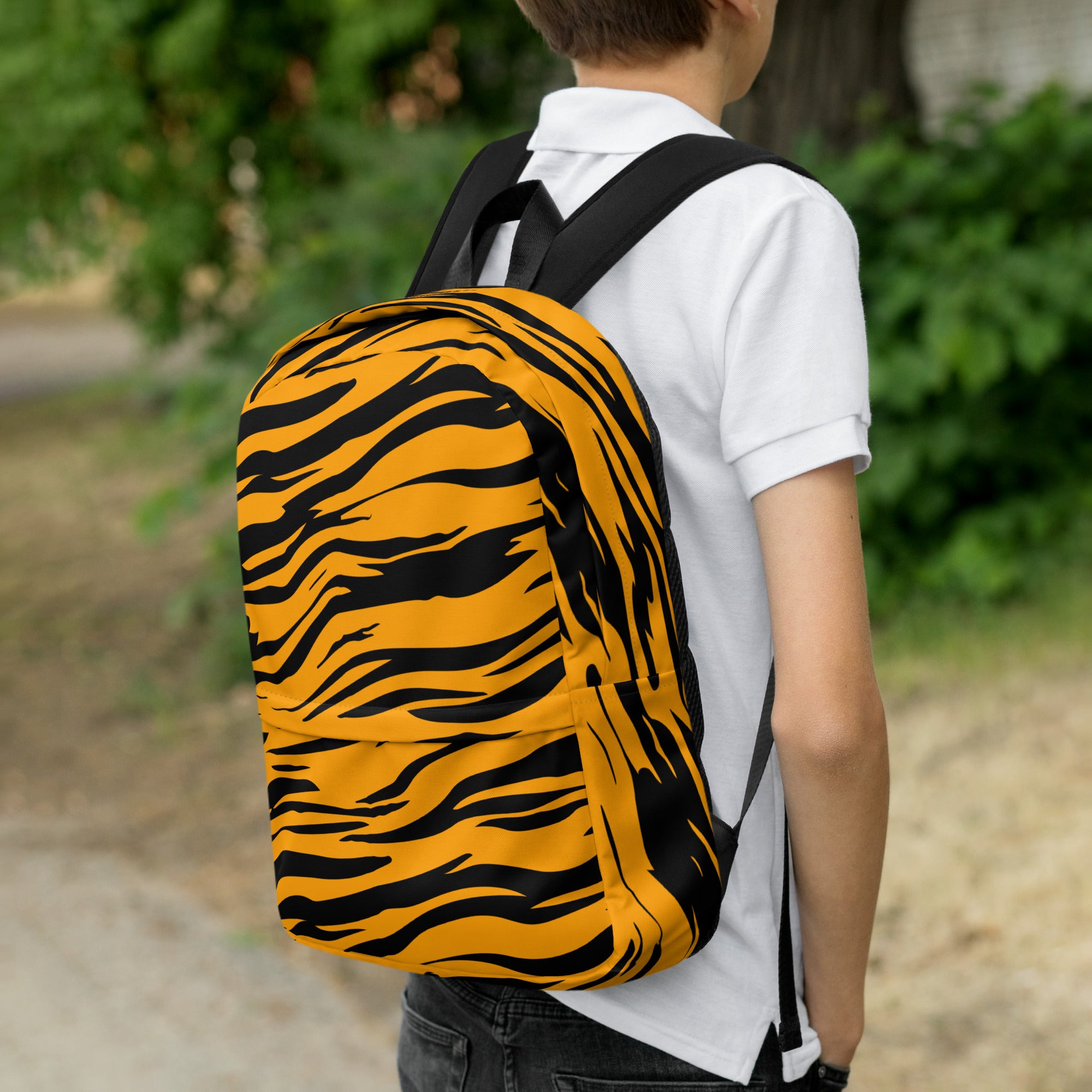 Kids Tiger Stripe Backpack - Water-Resistant School Bag With Adjustable Padded Straps & Breathable Mesh Back