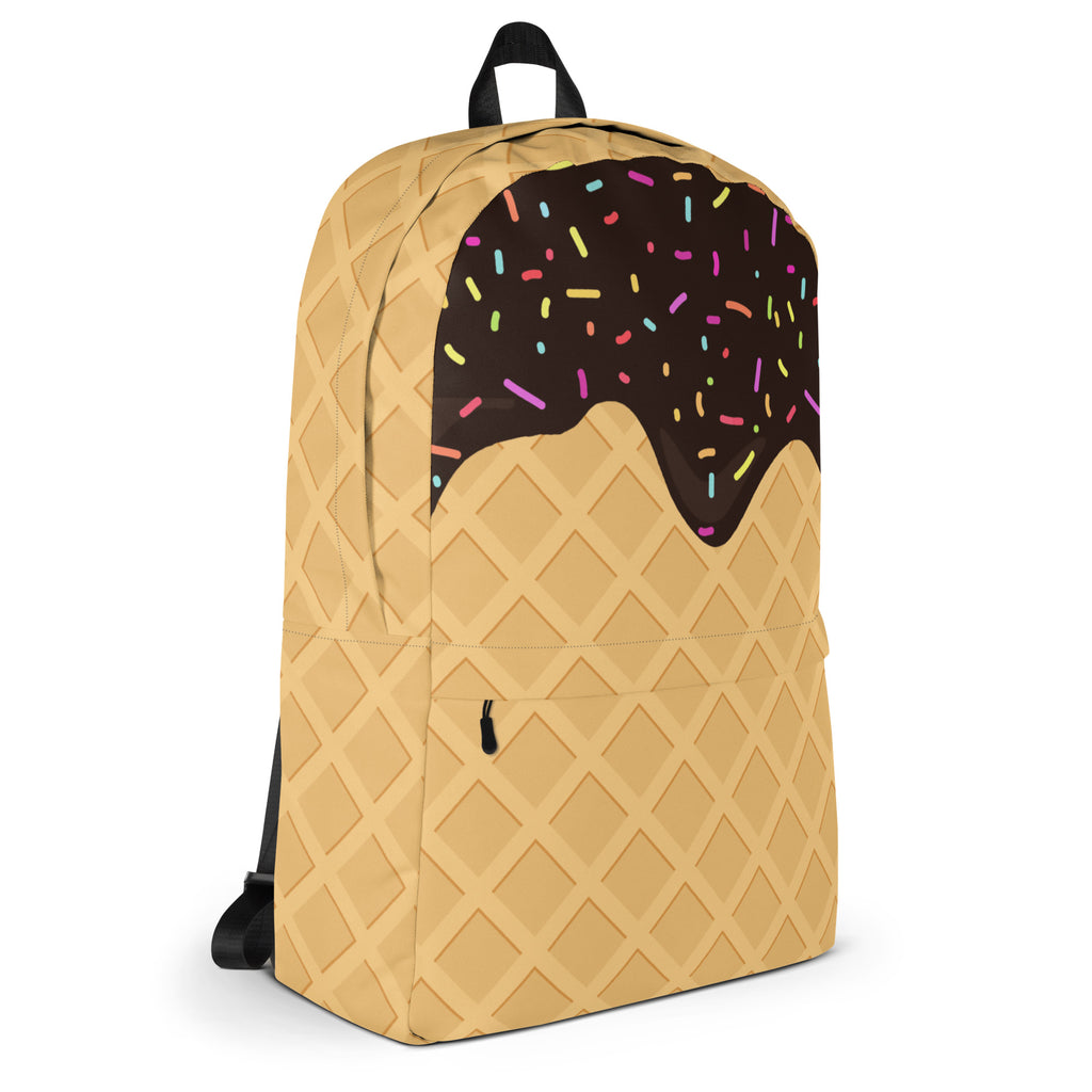 Kids Chocolate Ice Cream Cone Backpack - Water-Resistant School Bag With Adjustable Padded Straps & Breathable Mesh Back