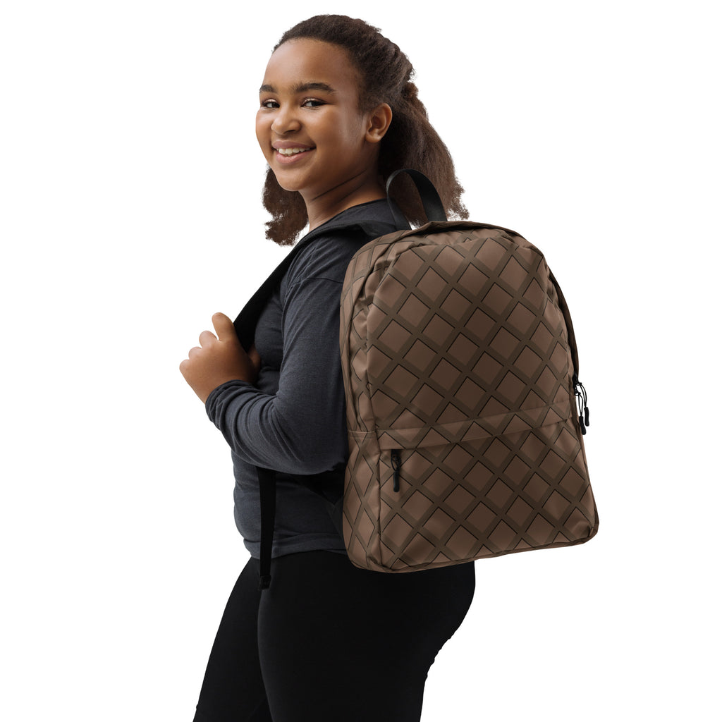 Kids Chocolate Waffle Cone Backpack - Water-Resistant School Bag With Adjustable Padded Straps & Breathable Mesh Back