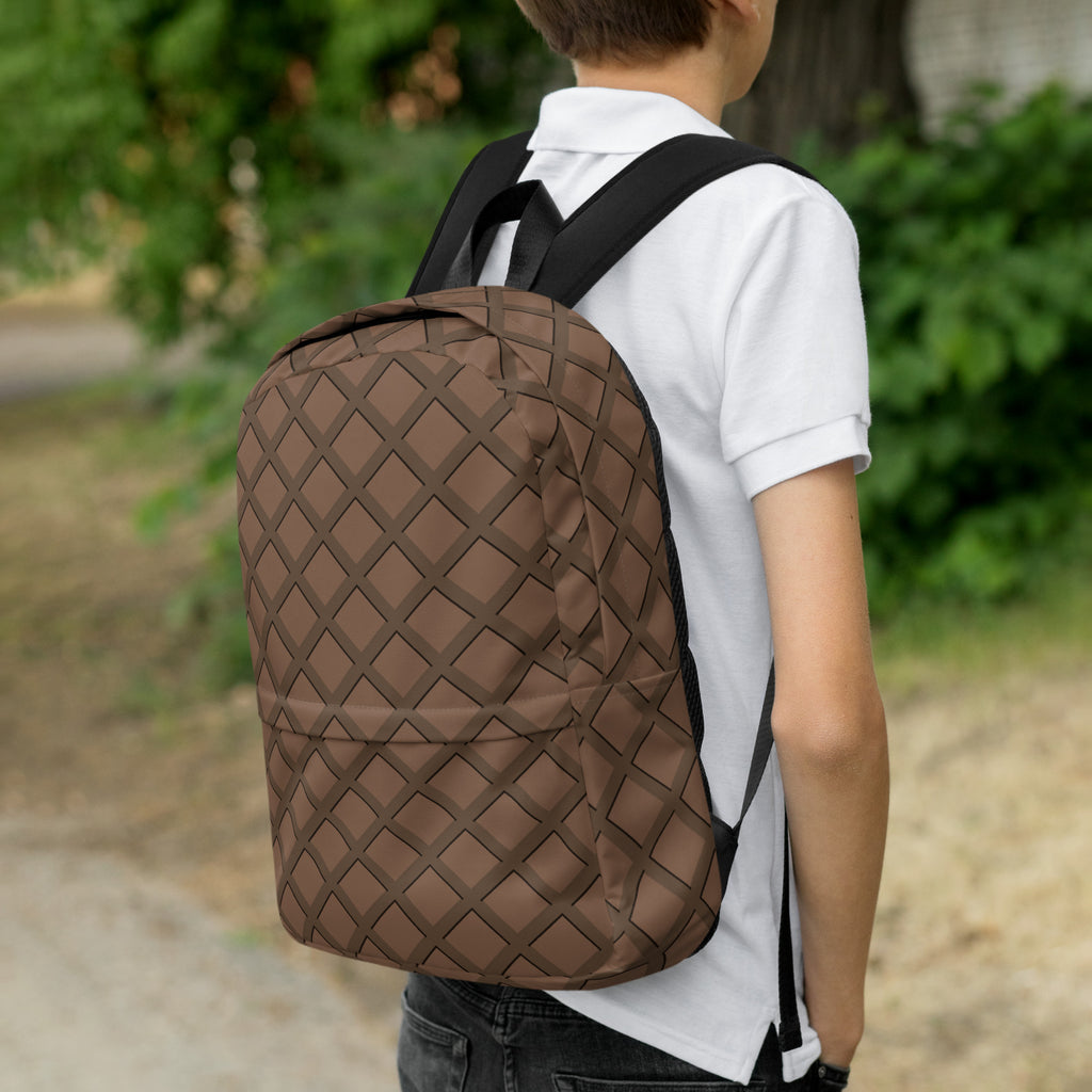 Kids Chocolate Waffle Cone Backpack - Water-Resistant School Bag With Adjustable Padded Straps & Breathable Mesh Back