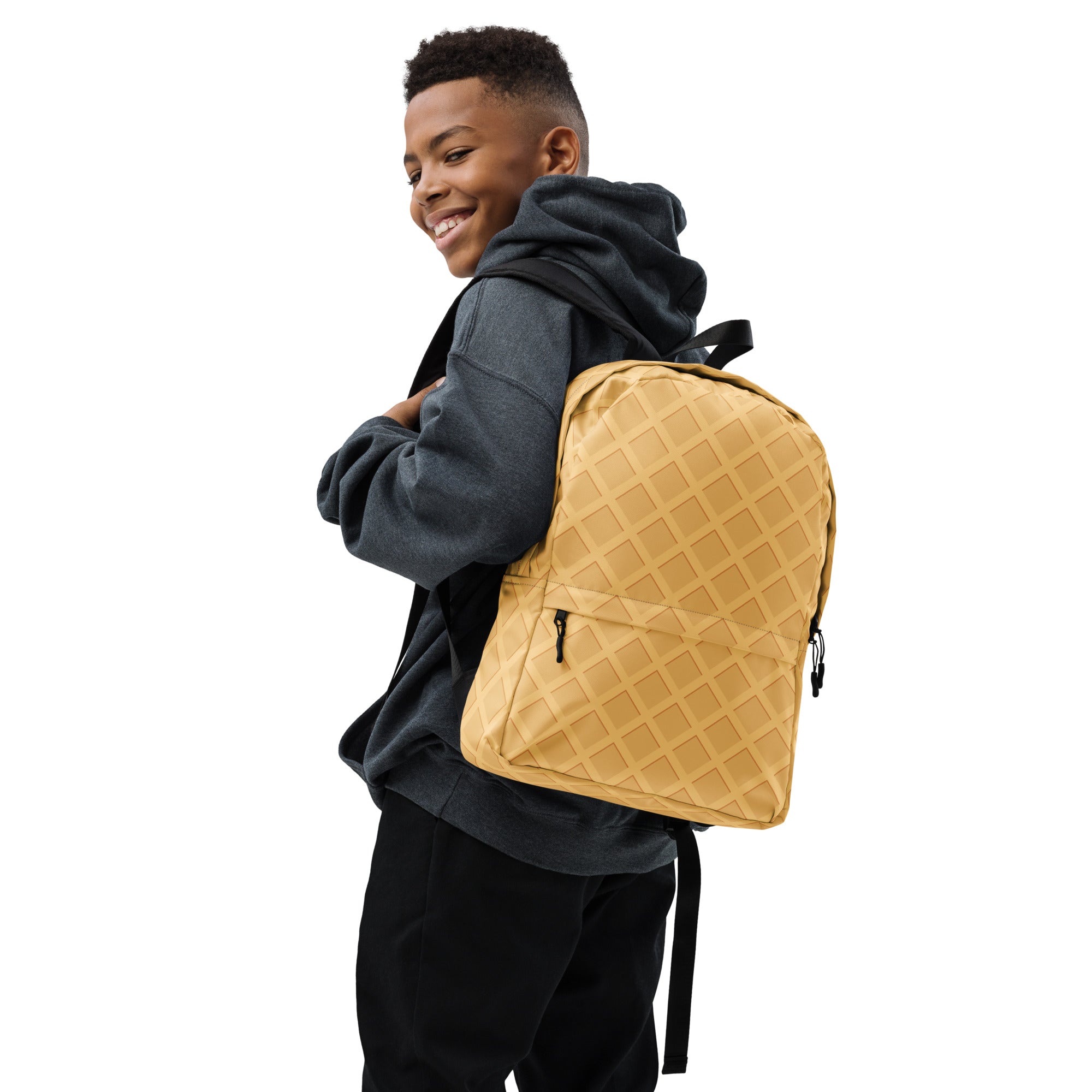 Kids Waffle Cone Backpack - Water-Resistant School Bag With Adjustable Padded Straps & Breathable Mesh Back
