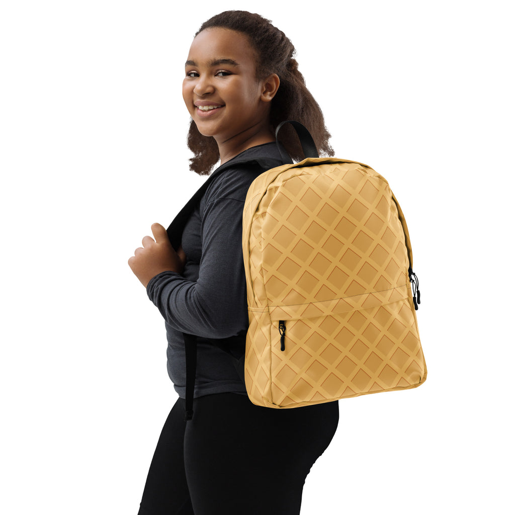 Kids Waffle Cone Backpack - Water-Resistant School Bag With Adjustable Padded Straps & Breathable Mesh Back