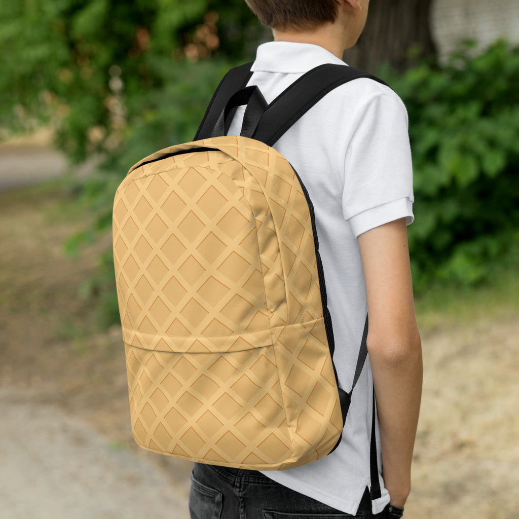 Kids Waffle Cone Backpack - Water-Resistant School Bag With Adjustable Padded Straps & Breathable Mesh Back