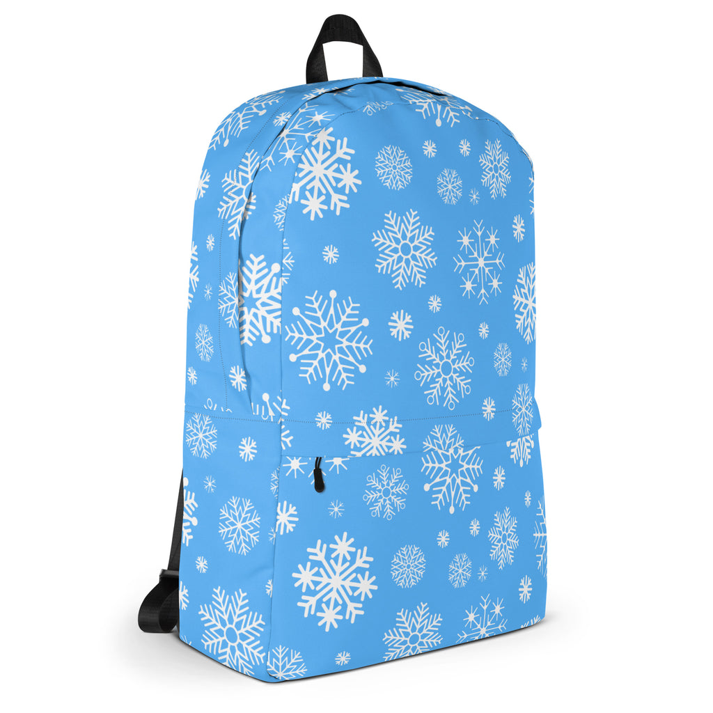 Kids Blue Snowflakes Backpack - Water-Resistant School Bag With Adjustable Padded Straps & Breathable Mesh Back