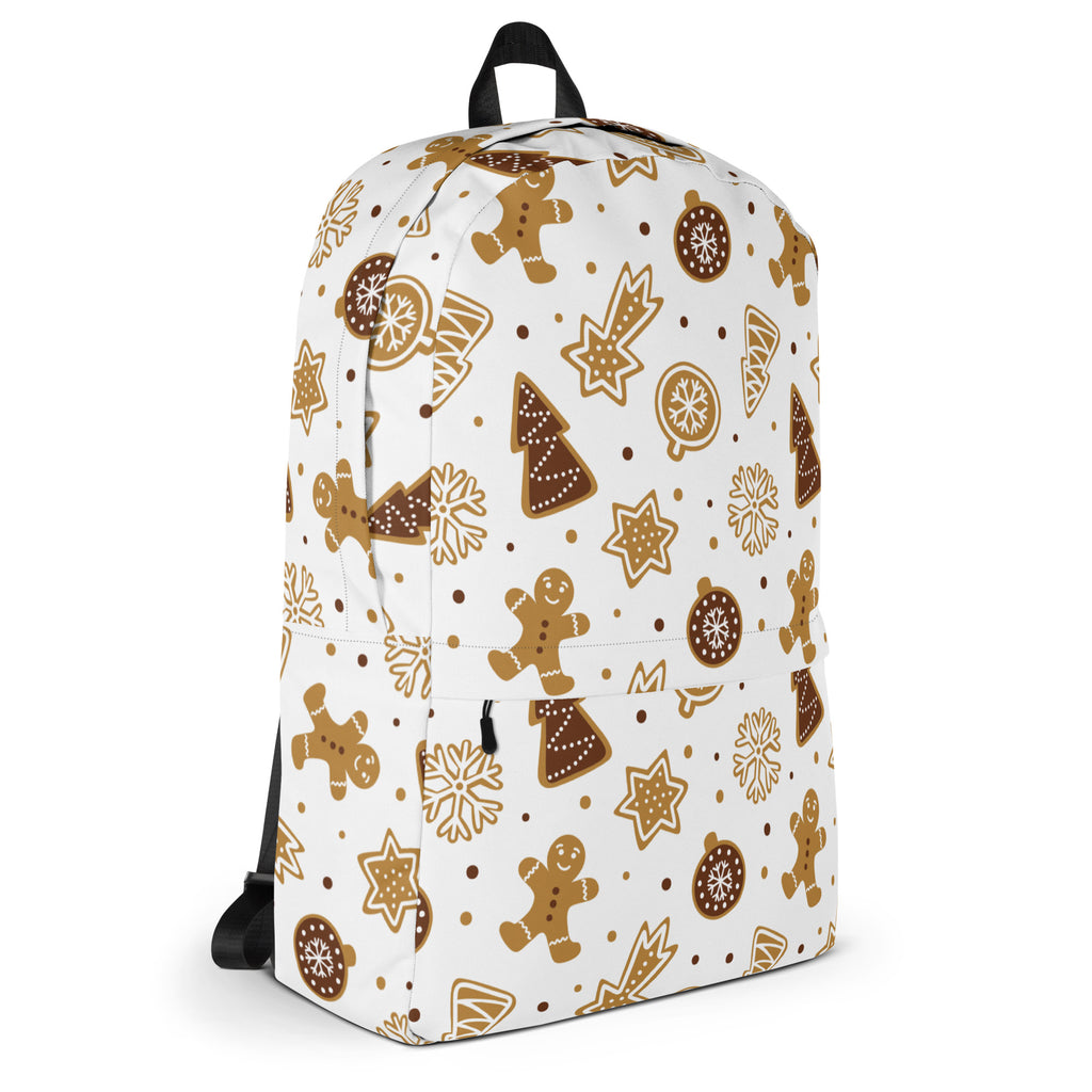 Kids Gingerbread Cookies Christmas Backpack - Water-Resistant School Bag With Adjustable Padded Straps & Breathable Mesh Back