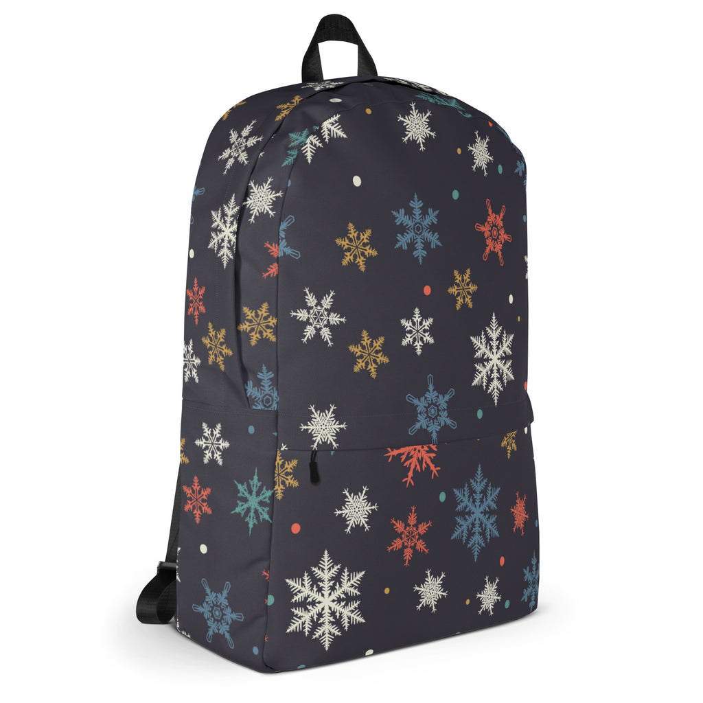 Kids Colorful Snowflake Christmas Backpack - Water-Resistant School Bag With Adjustable Padded Straps & Breathable Mesh Back