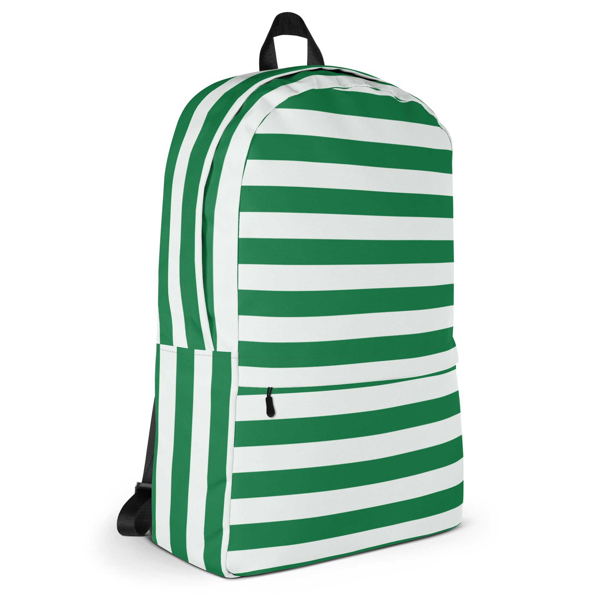 Kids Striped Green Christmas Backpack - Water-Resistant School Bag With Adjustable Padded Straps & Breathable Mesh Back