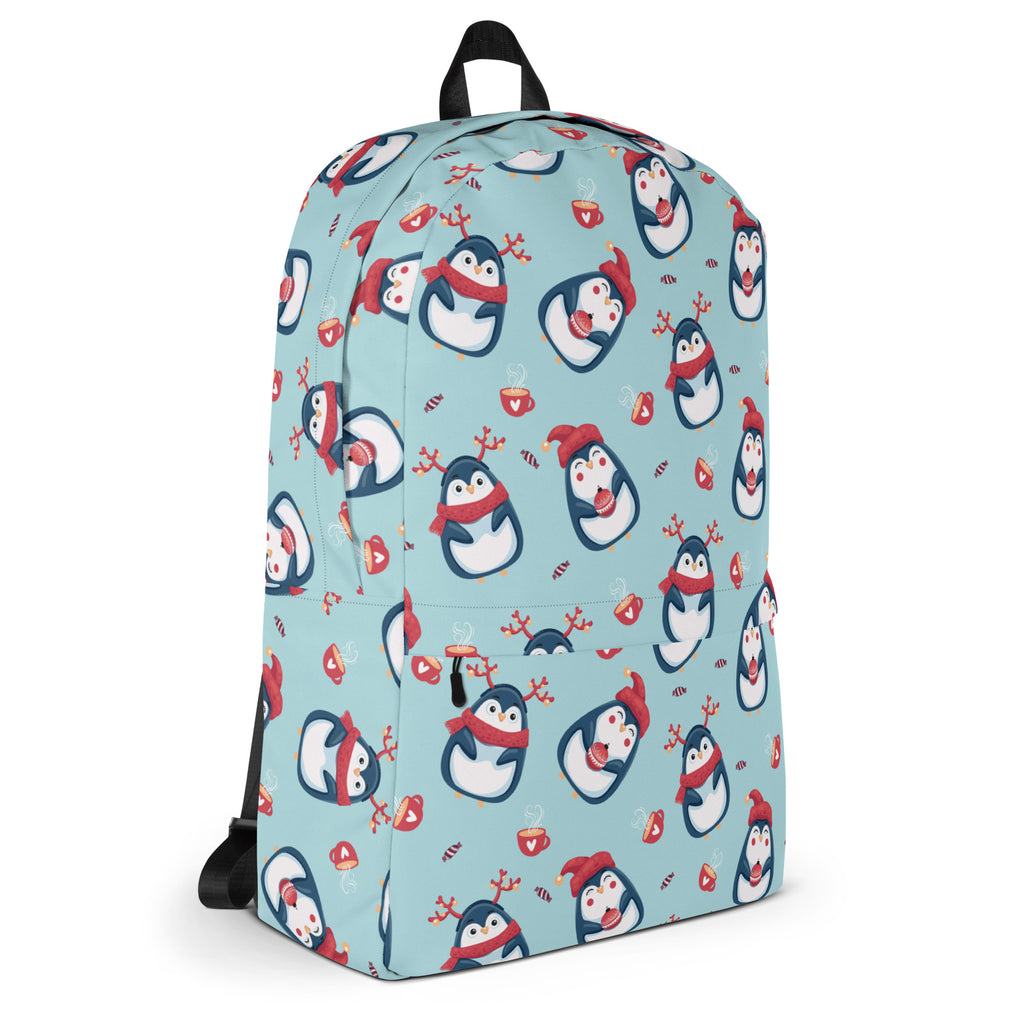 Kids Reindeer Penguin Christmas Backpack - Water-Resistant School Bag With Adjustable Padded Straps & Breathable Mesh Back