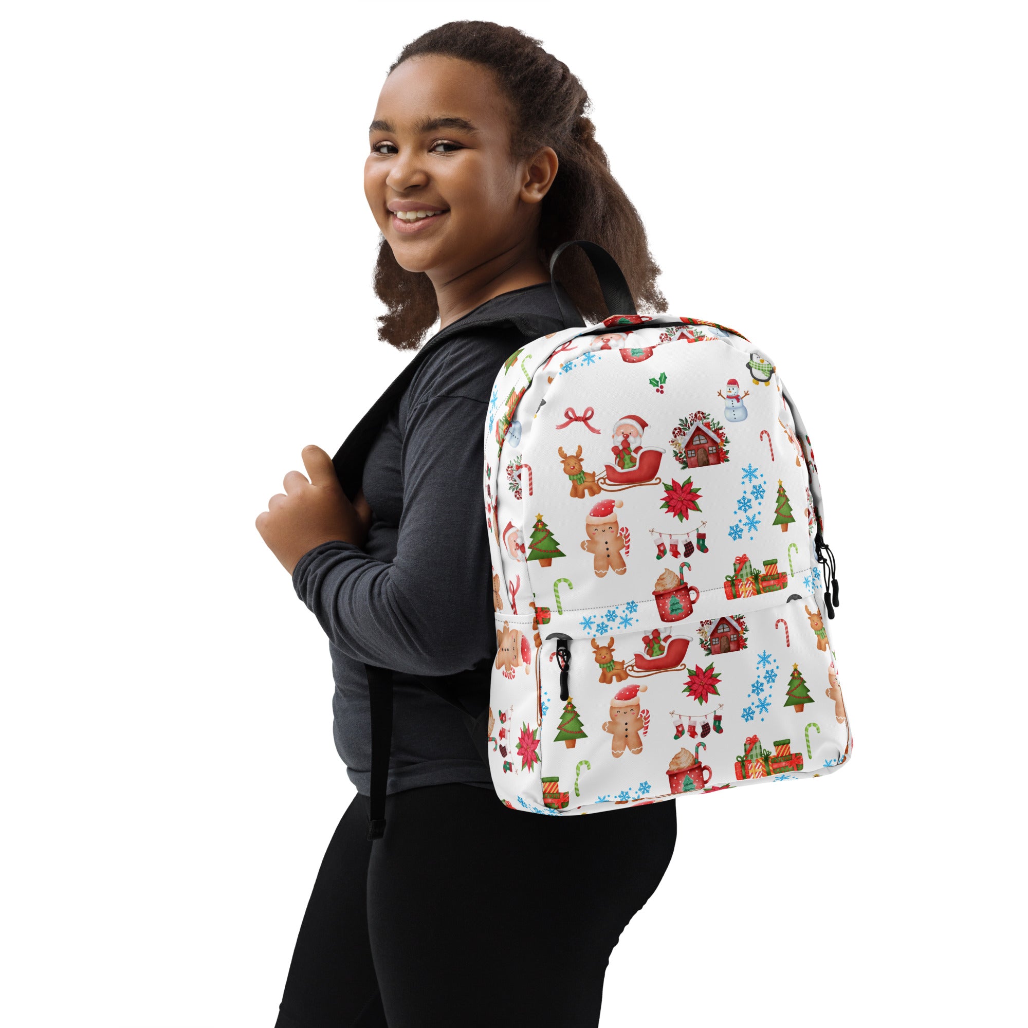 Kids Christmas Themed Backpack - Water-Resistant School Bag With Adjustable Padded Straps & Breathable Mesh Back