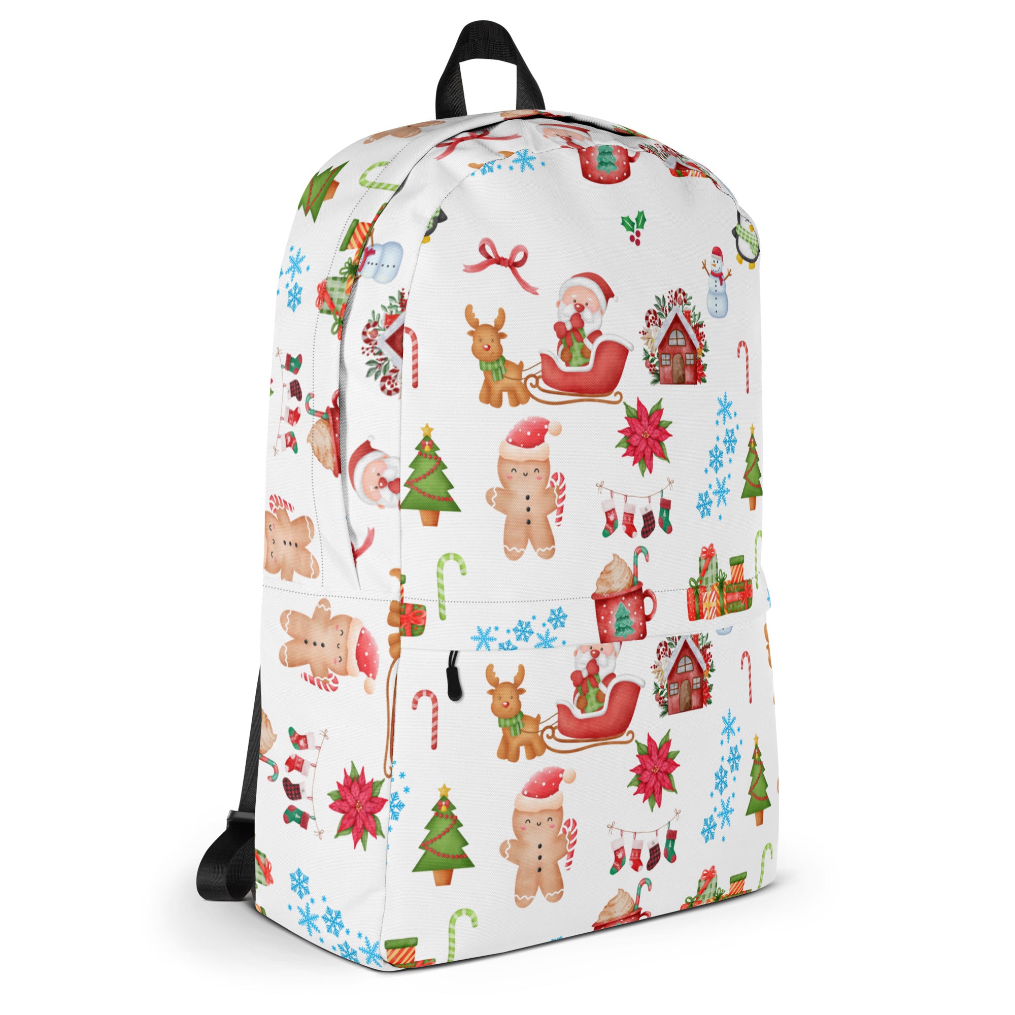 Kids Christmas Themed Backpack - Water-Resistant School Bag With Adjustable Padded Straps & Breathable Mesh Back
