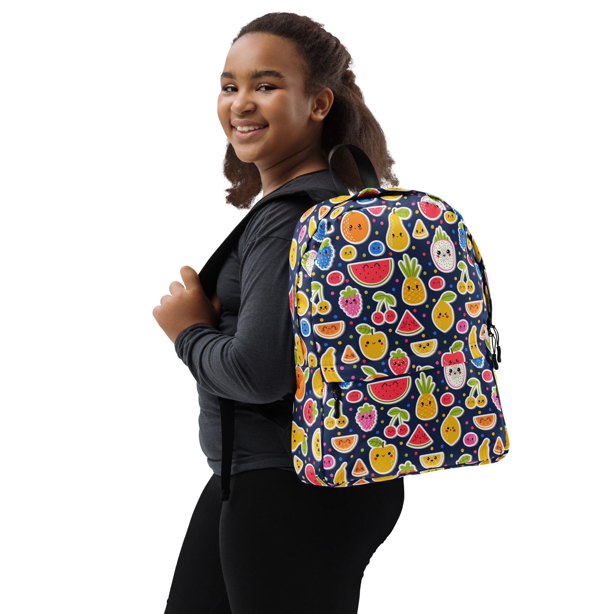 Kids Emoji Fruit Backpack - Water-Resistant School Bag With Adjustable Padded Straps & Breathable Mesh Back