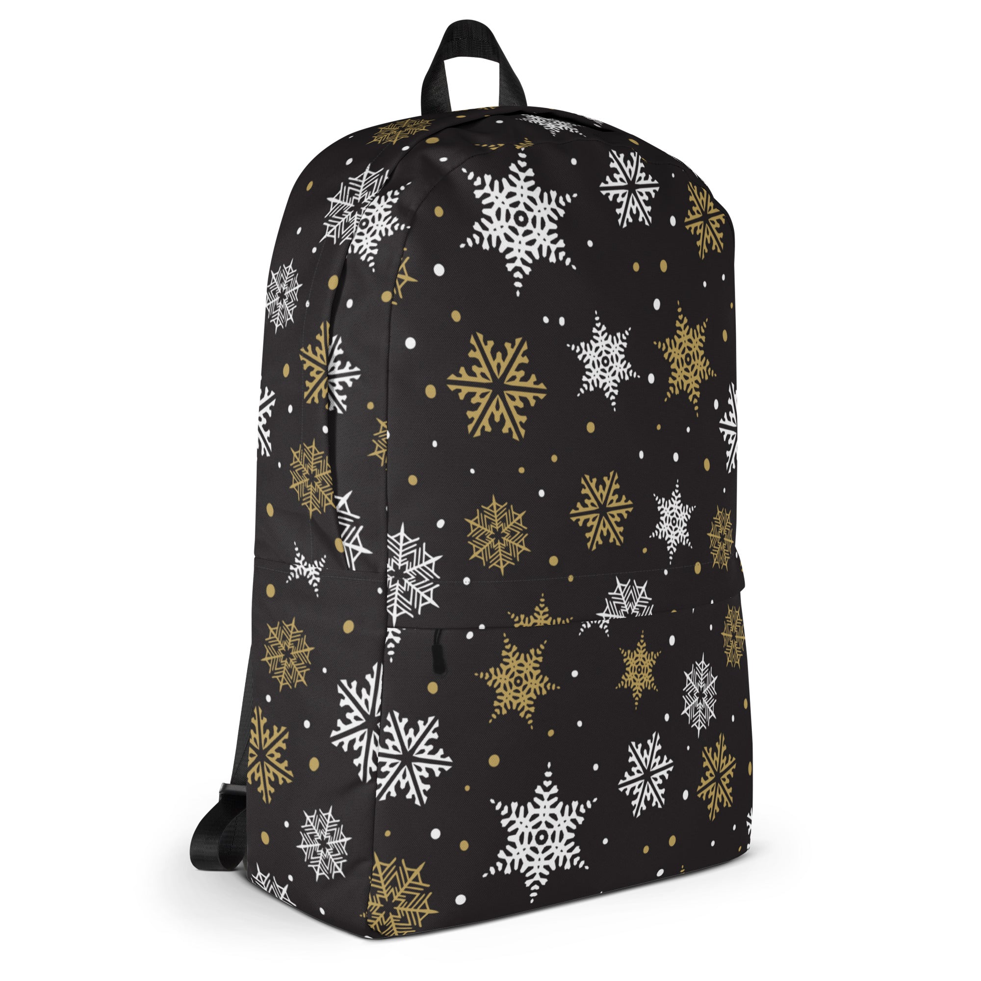 Kids Golden Snowflake Backpack - Water-Resistant School Bag With Adjustable Padded Straps & Breathable Mesh Back
