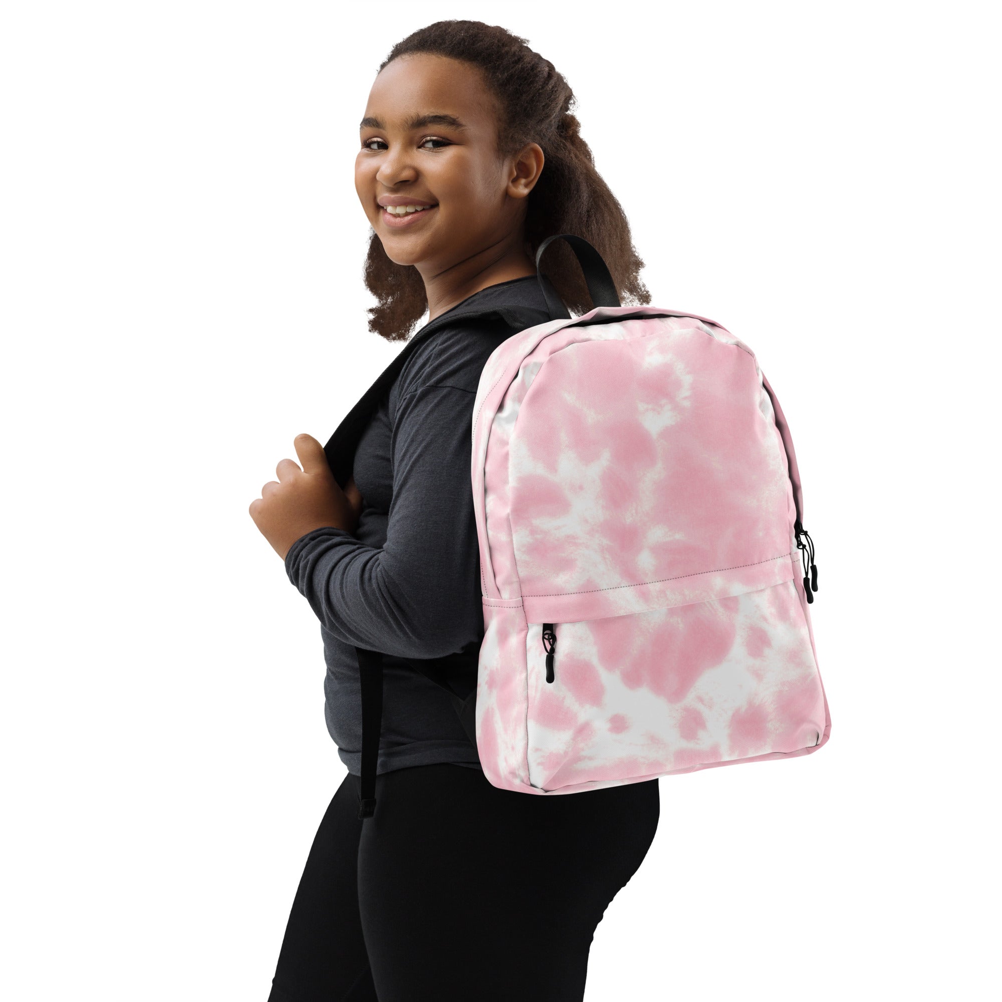 Girls Pink Tie Dye Backpack - Water-Resistant School Bag With Adjustable Padded Straps & Breathable Mesh Back