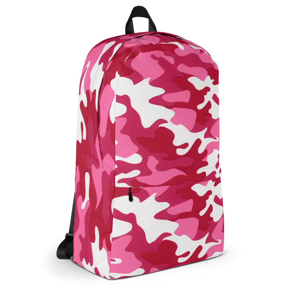 Girls Bright Pink Camouflage Backpack - Water-Resistant School Bag With Adjustable Padded Straps & Breathable Mesh Back