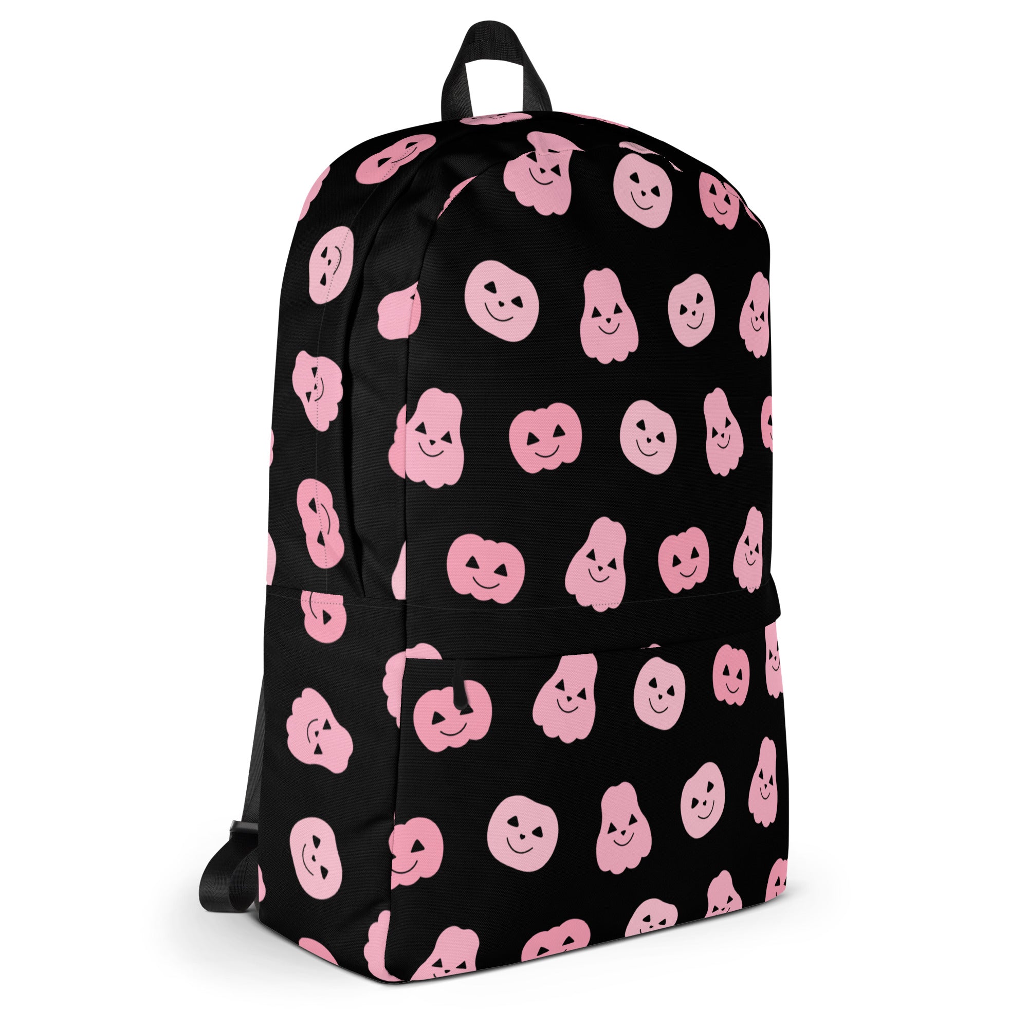 Girls Pink Pumpkins Halloween Backpack - Water-Resistant School Bag With Adjustable Padded Straps & Breathable Mesh Back