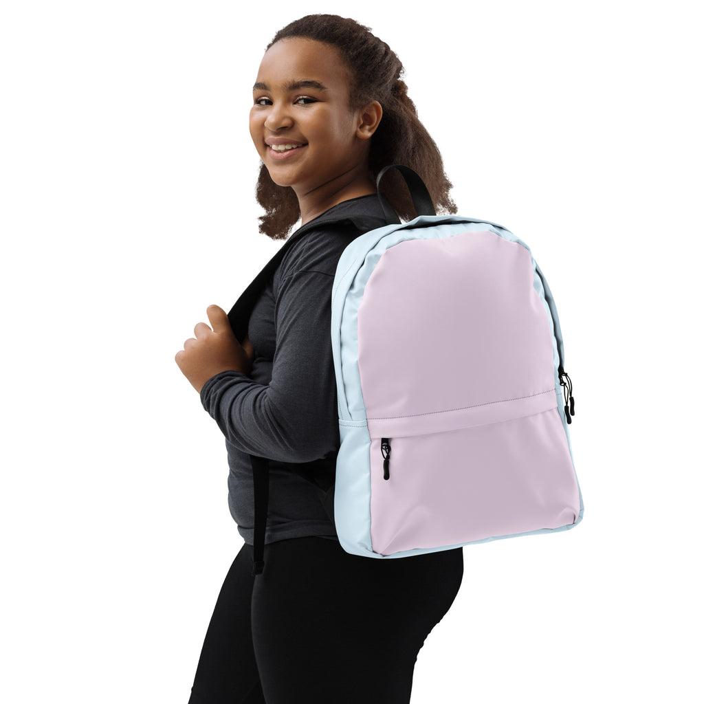 Girls Cotton Candy Color Block Backpack - Water-Resistant School Bag With Adjustable Padded Straps & Breathable Mesh Back