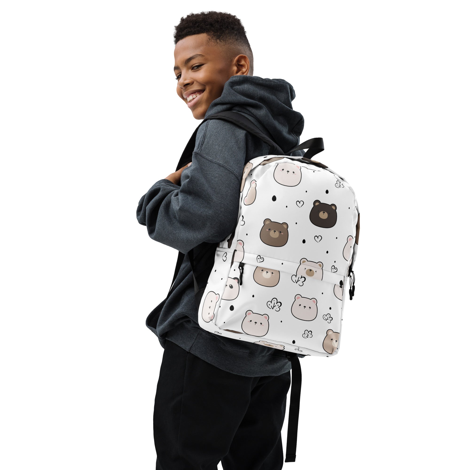 Kids Cute Bear Backpack - Water-Resistant School Bag With Adjustable Padded Straps & Breathable Mesh Back