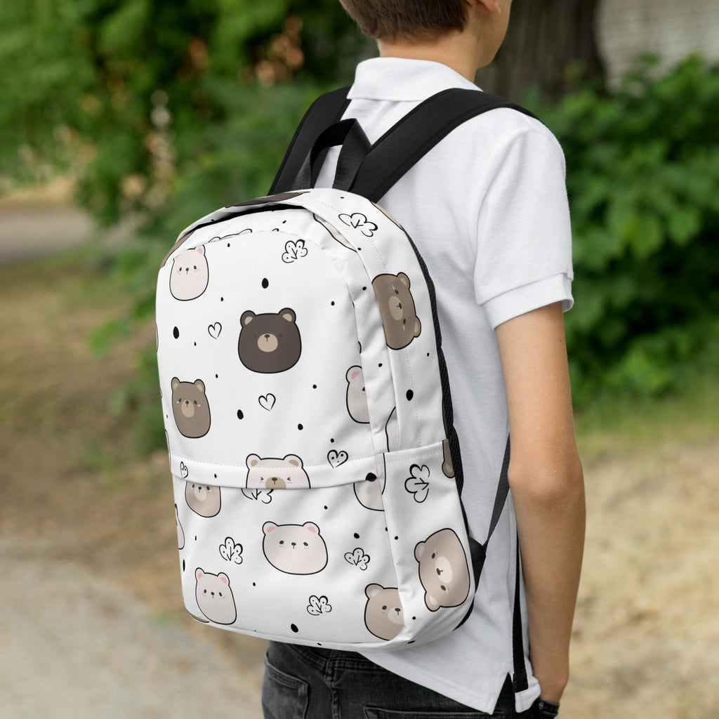Kids Cute Bear Backpack - Water-Resistant School Bag With Adjustable Padded Straps & Breathable Mesh Back