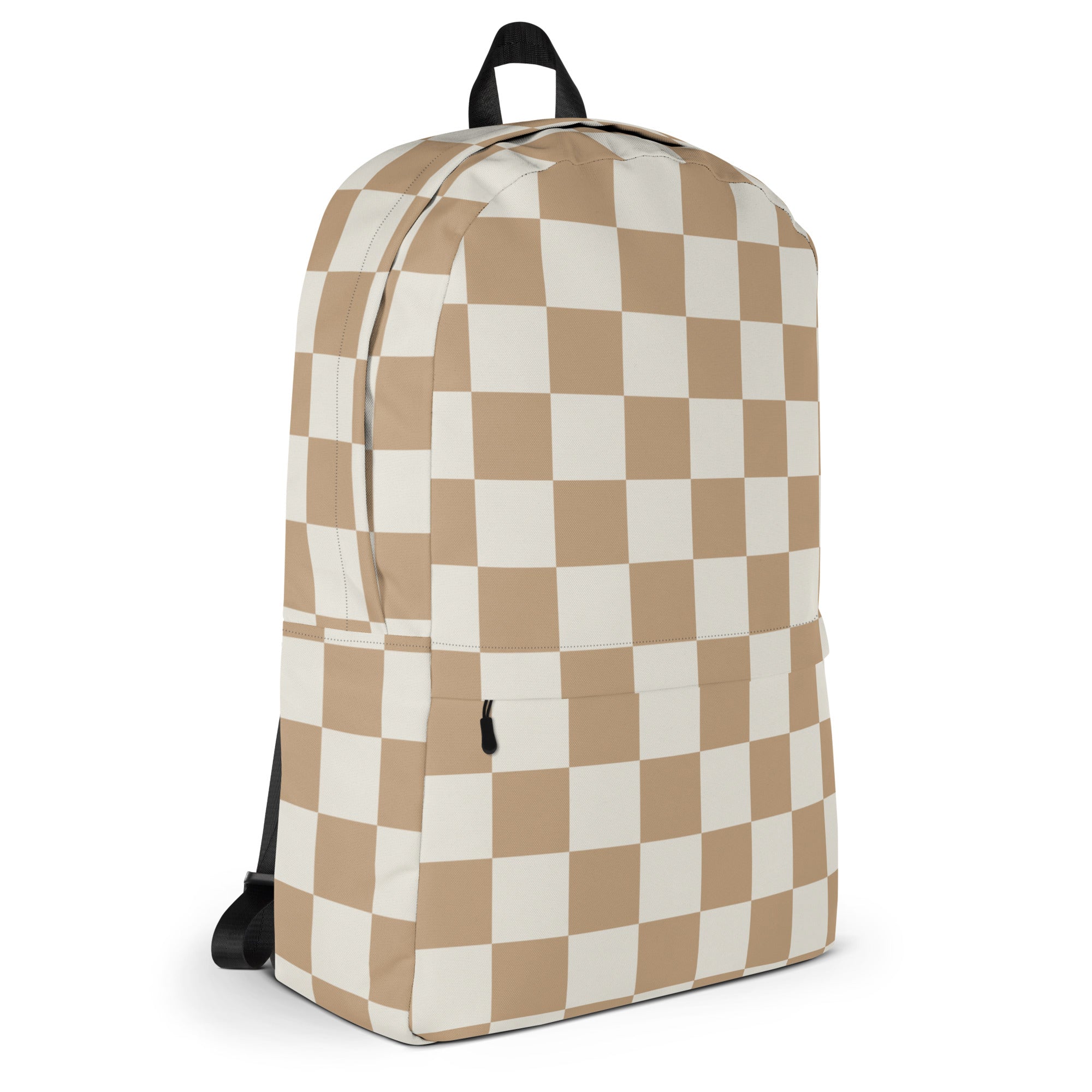 Kids Neutral Checkerboard Backpack - Water-Resistant School Bag With Adjustable Padded Straps & Breathable Mesh Back
