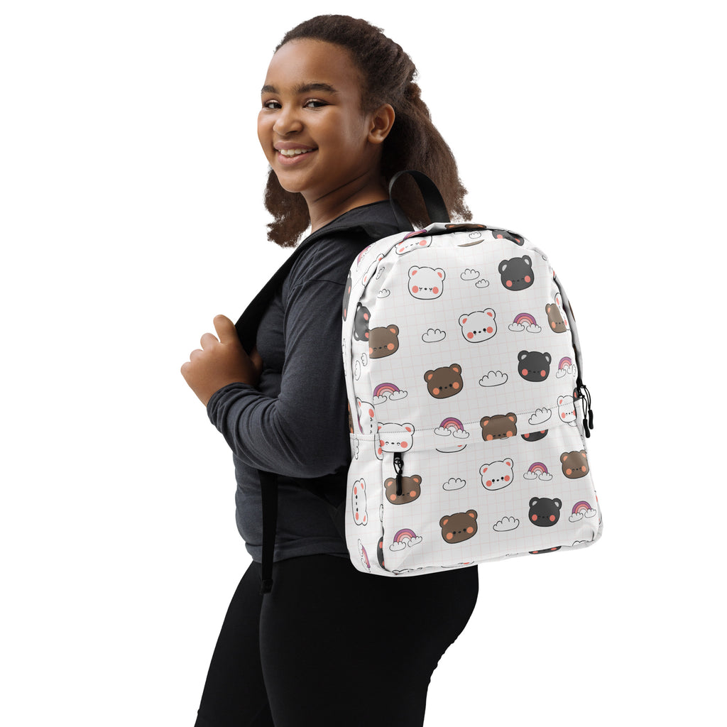 Girls Kawaii Bear Backpack - Water-Resistant School Bag With Adjustable Padded Straps & Breathable Mesh Back