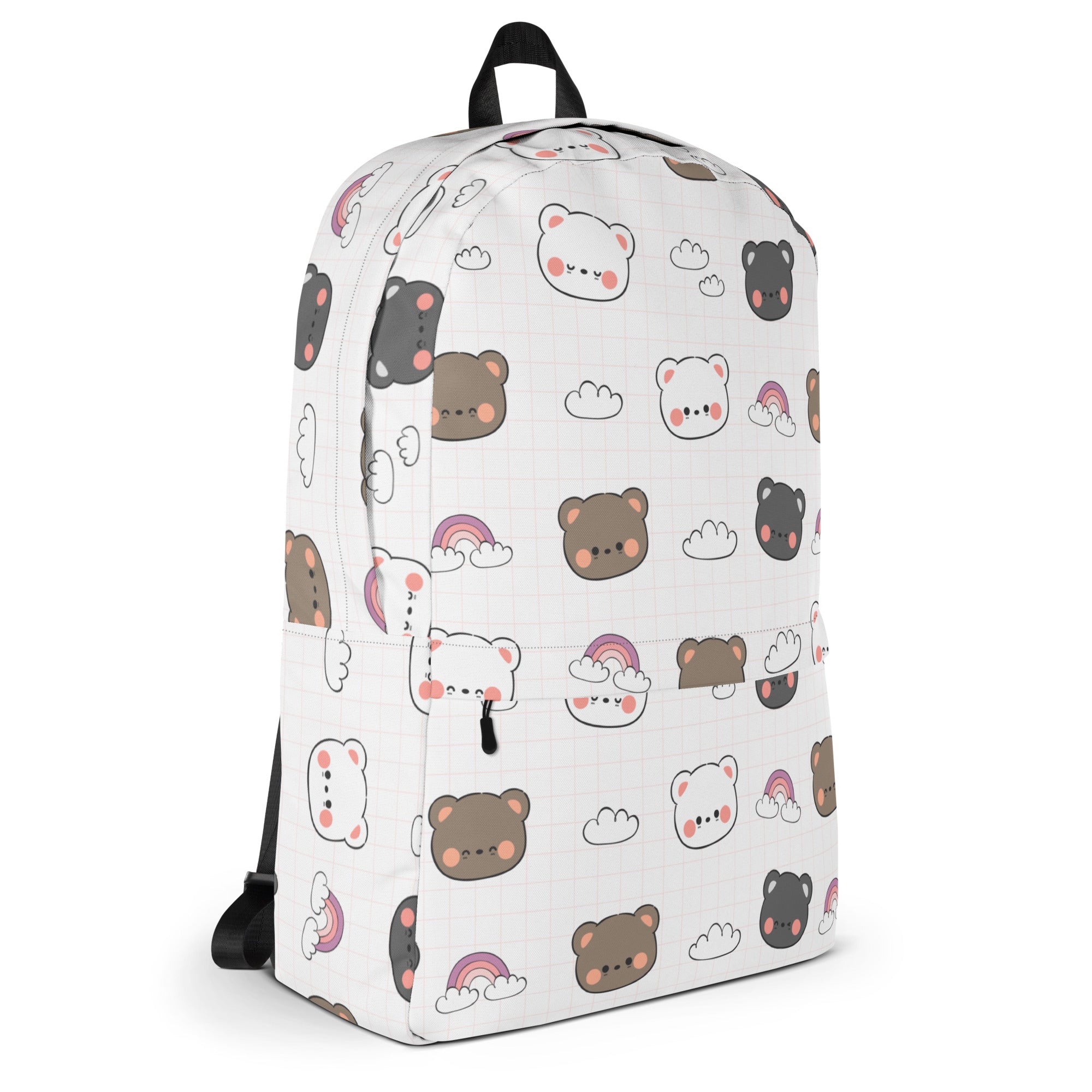 Girls Kawaii Bear Backpack - Water-Resistant School Bag With Adjustable Padded Straps & Breathable Mesh Back