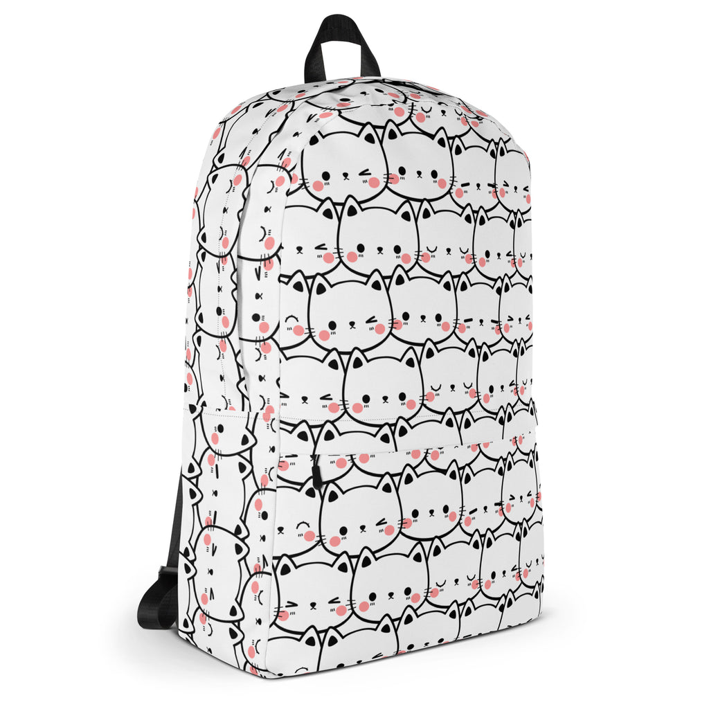 Girls Cat Print Backpack - Water-Resistant School Bag With Adjustable Padded Straps & Breathable Mesh Back