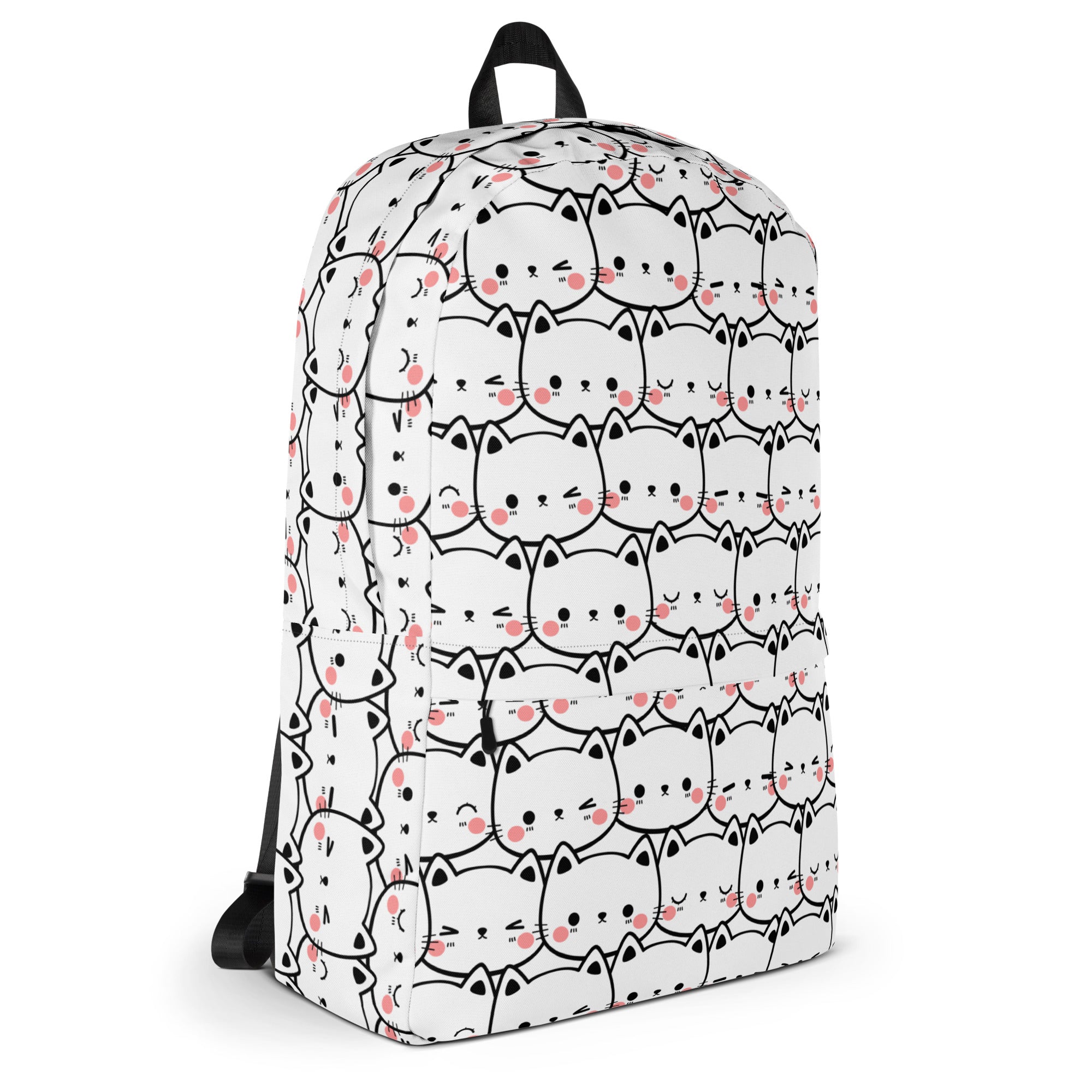 Girls Cat Print Backpack - Water-Resistant School Bag With Adjustable Padded Straps & Breathable Mesh Back