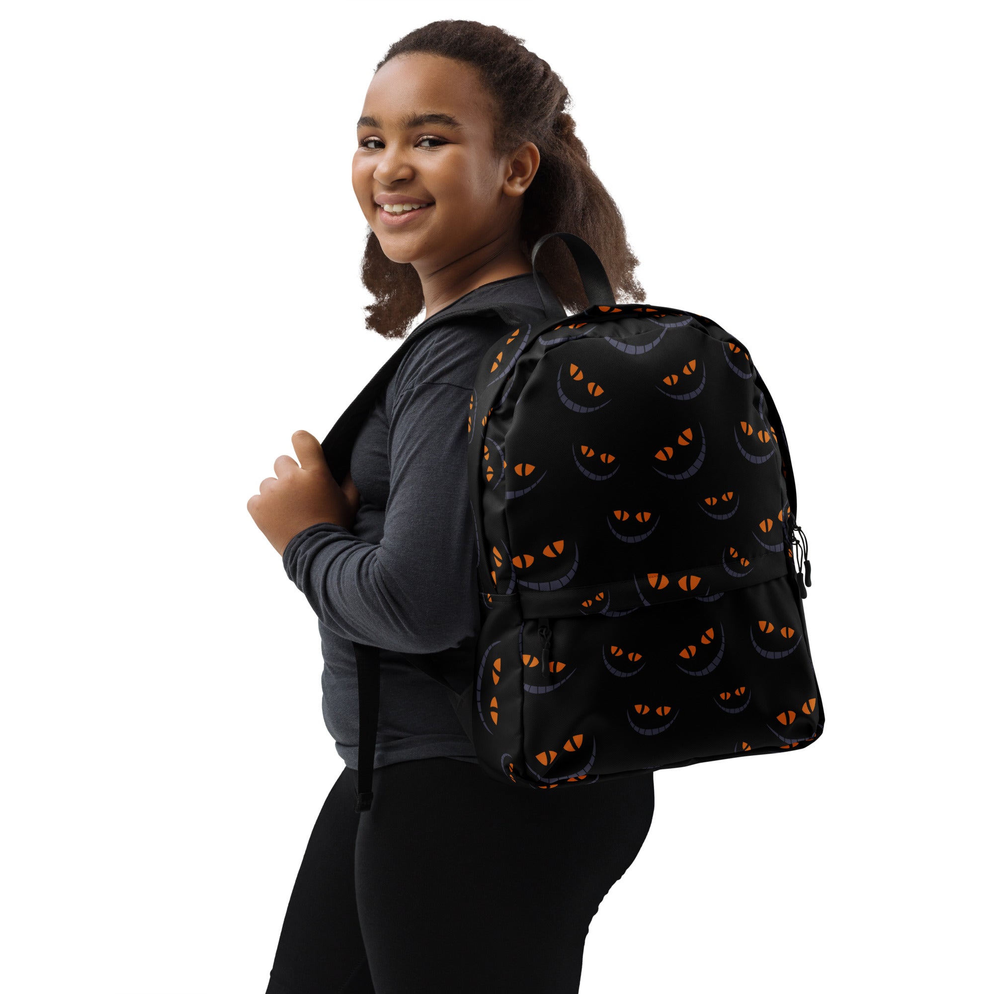 Girls Black Cat Backpack - Water-Resistant School Bag With Adjustable Padded Straps & Breathable Mesh Back