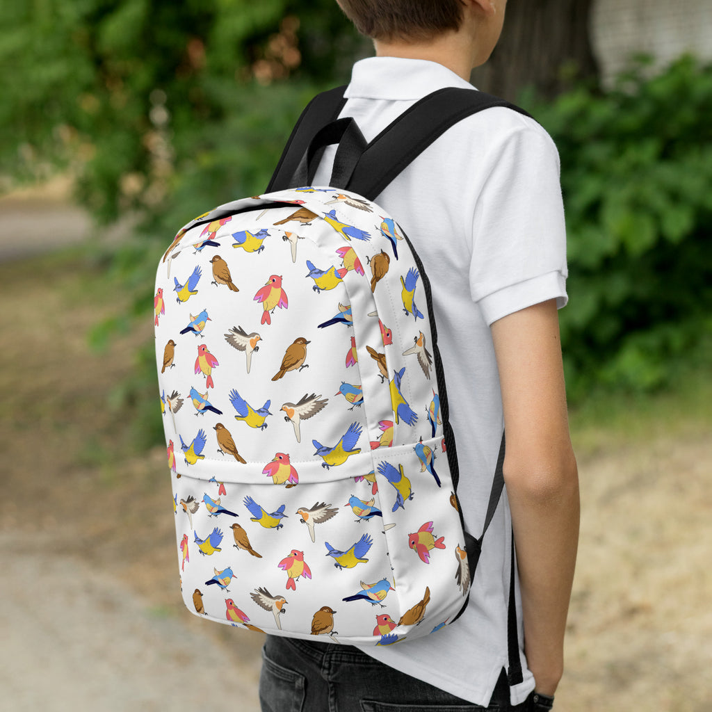 Kids Colorful Bird Backpack - Water-Resistant School Bag With Adjustable Padded Straps & Breathable Mesh Back