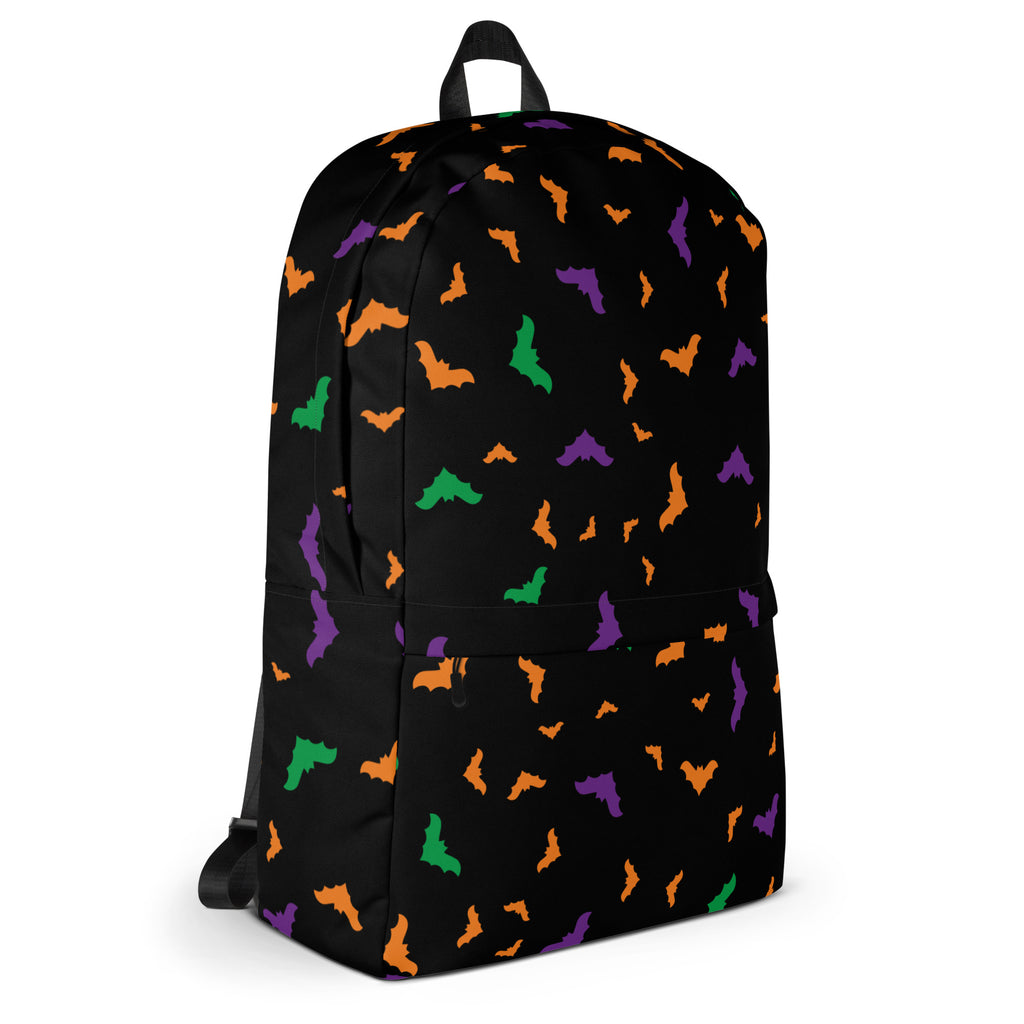 Kids Colorful Halloween Bat Backpack - Water-Resistant School Bag With Adjustable Padded Straps & Breathable Mesh Back