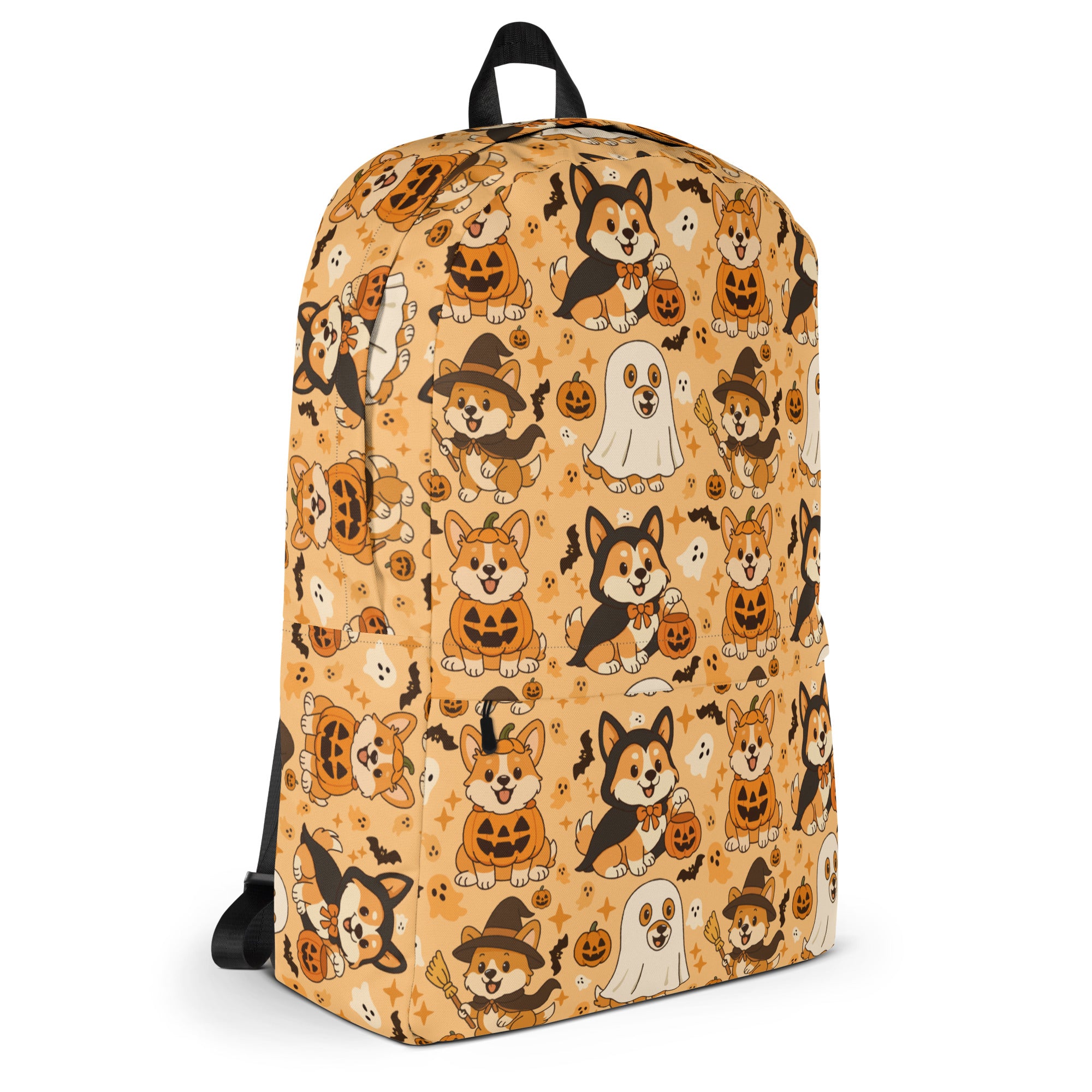 Kids Halloween Corgi Backpack - Water-Resistant School Bag With Adjustable Padded Straps & Breathable Mesh Back