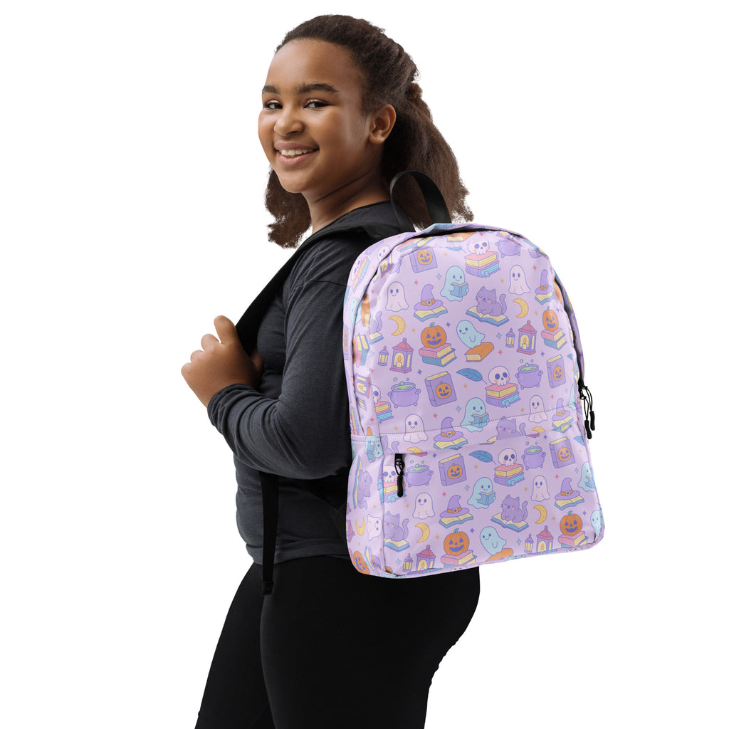 Girls Cute Pastel Halloween Backpack - Water-Resistant School Bag With Adjustable Padded Straps & Breathable Mesh Back