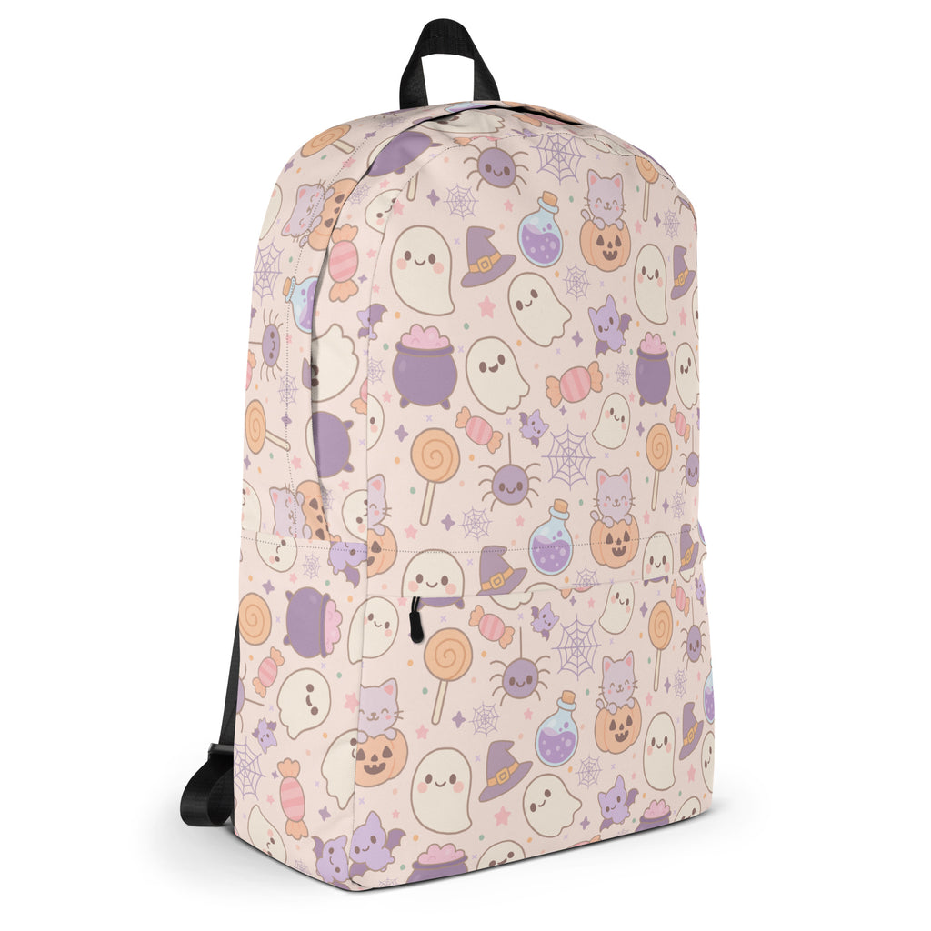 Girls Pastel Halloween Backpack - Water-Resistant School Bag With Adjustable Padded Straps & Breathable Mesh Back