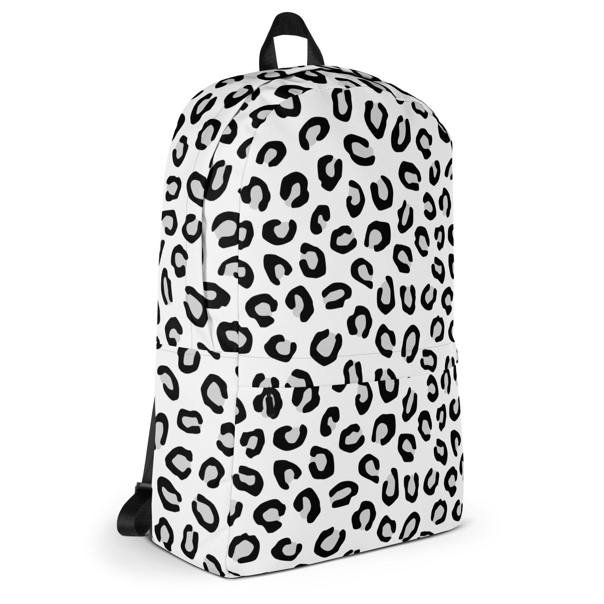 Kids White Leopard Backpack - Water-Resistant School Bag With Adjustable Padded Straps & Breathable Mesh Back