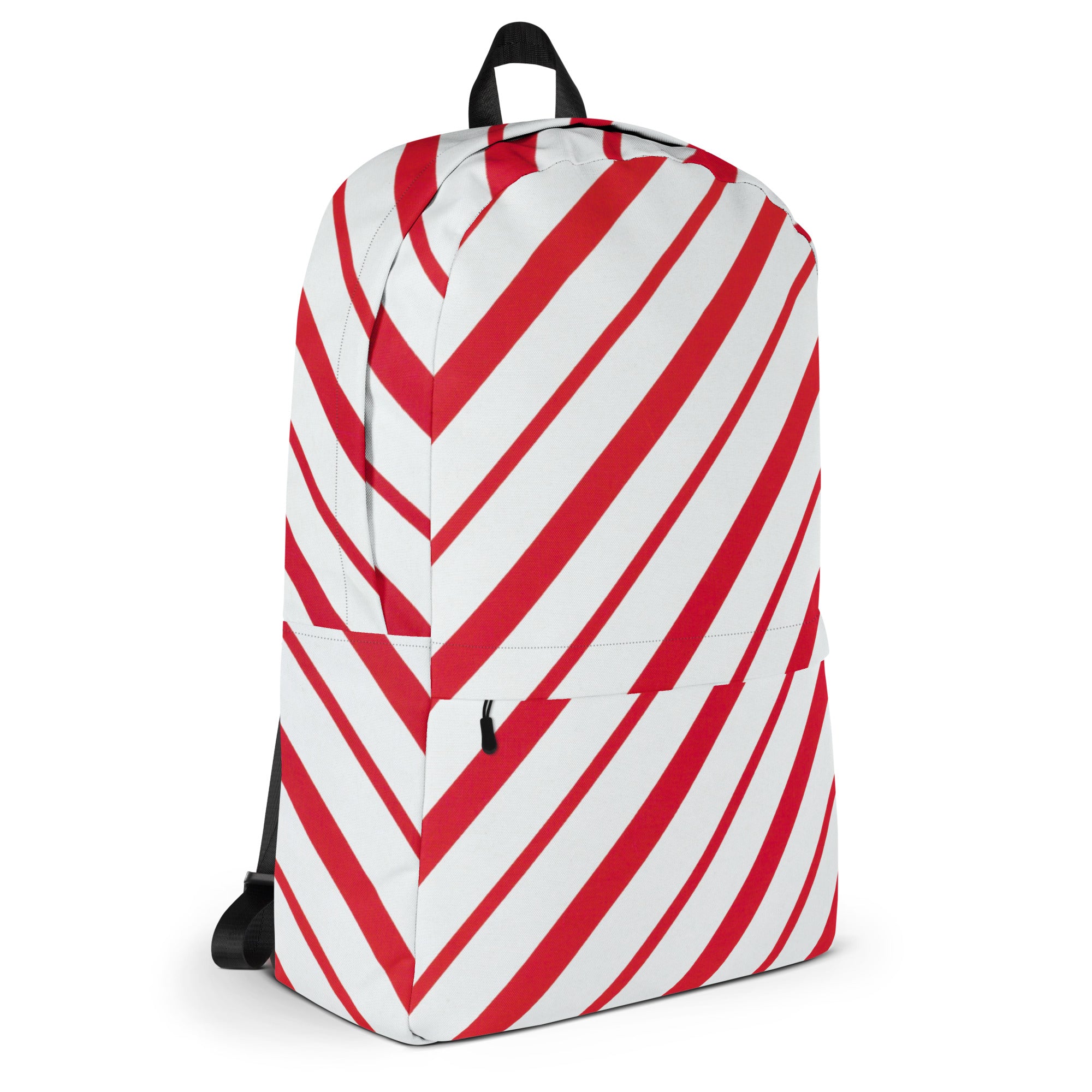 Kids Candy Cane Stripe Backpack - Water-Resistant School Bag With Adjustable Padded Straps & Breathable Mesh Back