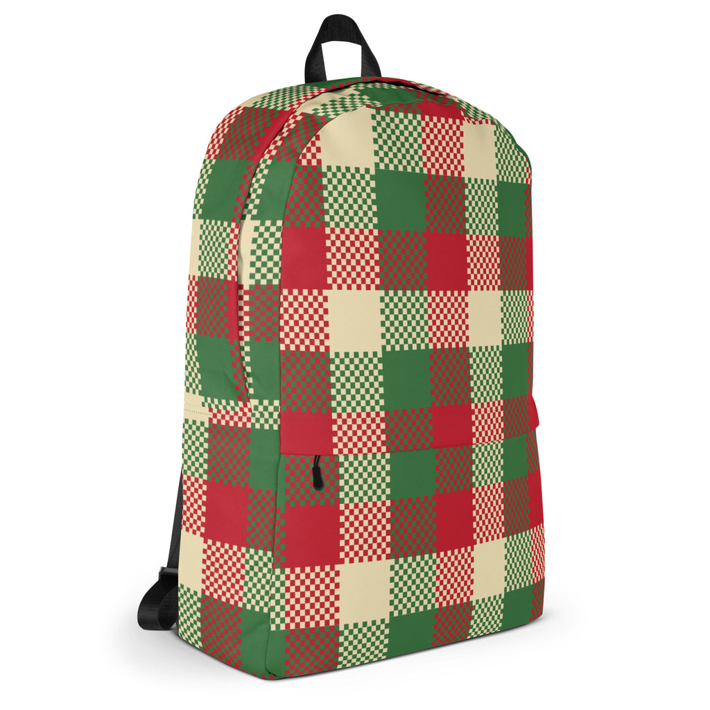 Kids Christmas Plaid Backpack - Water-Resistant School Bag With Adjustable Padded Straps & Breathable Mesh Back
