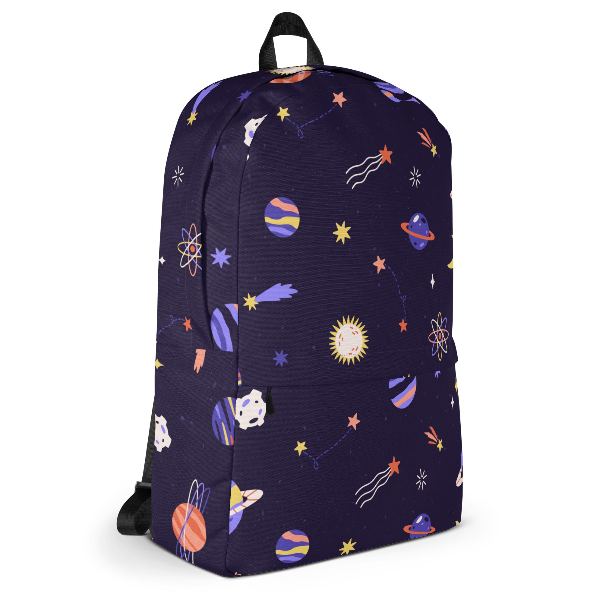 Girls Purple Galaxy Space Backpack - Water-Resistant School Bag With Adjustable Padded Straps & Breathable Mesh Back