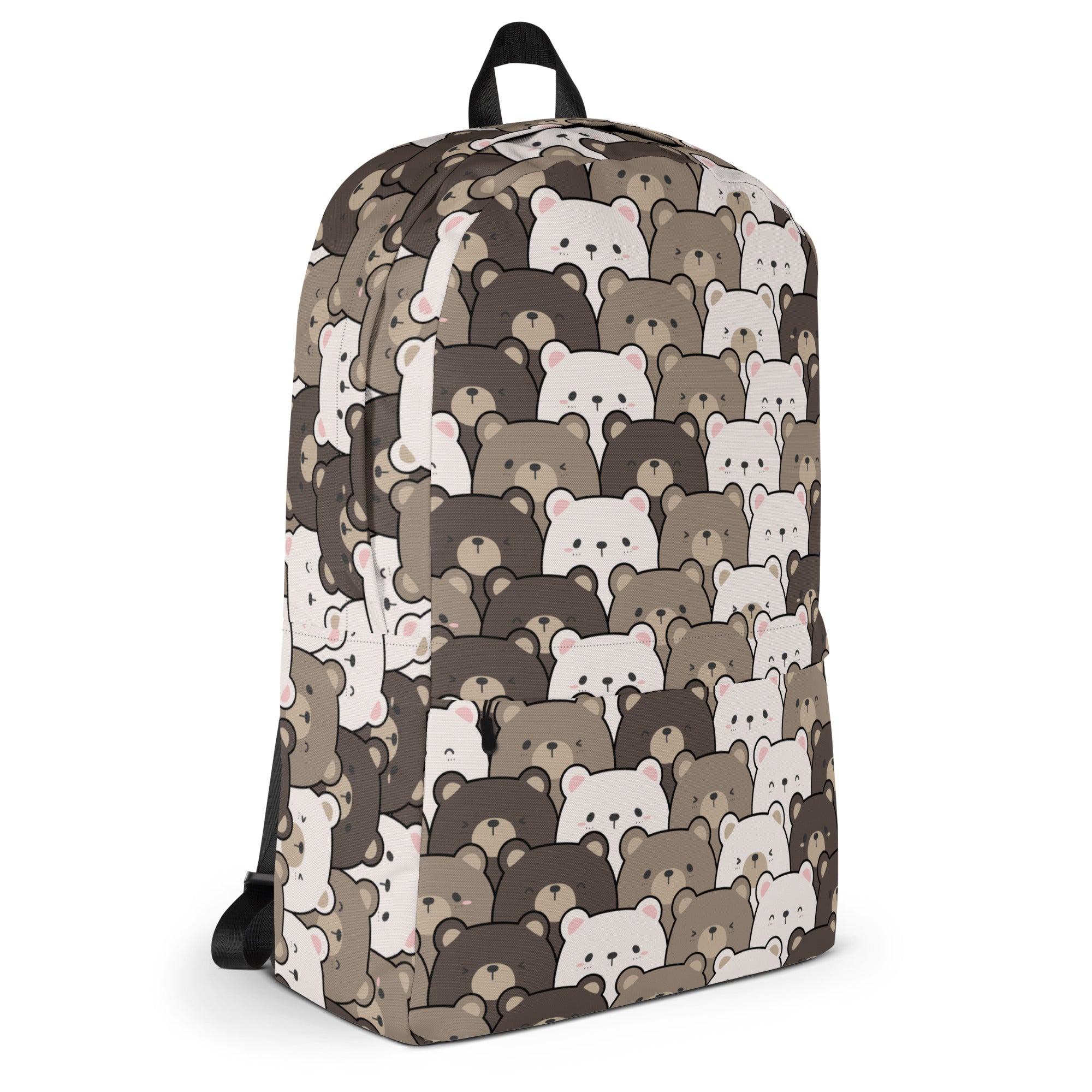 Kids Bear Face Backpack - Water-Resistant School Bag With Adjustable Padded Straps & Breathable Mesh Back