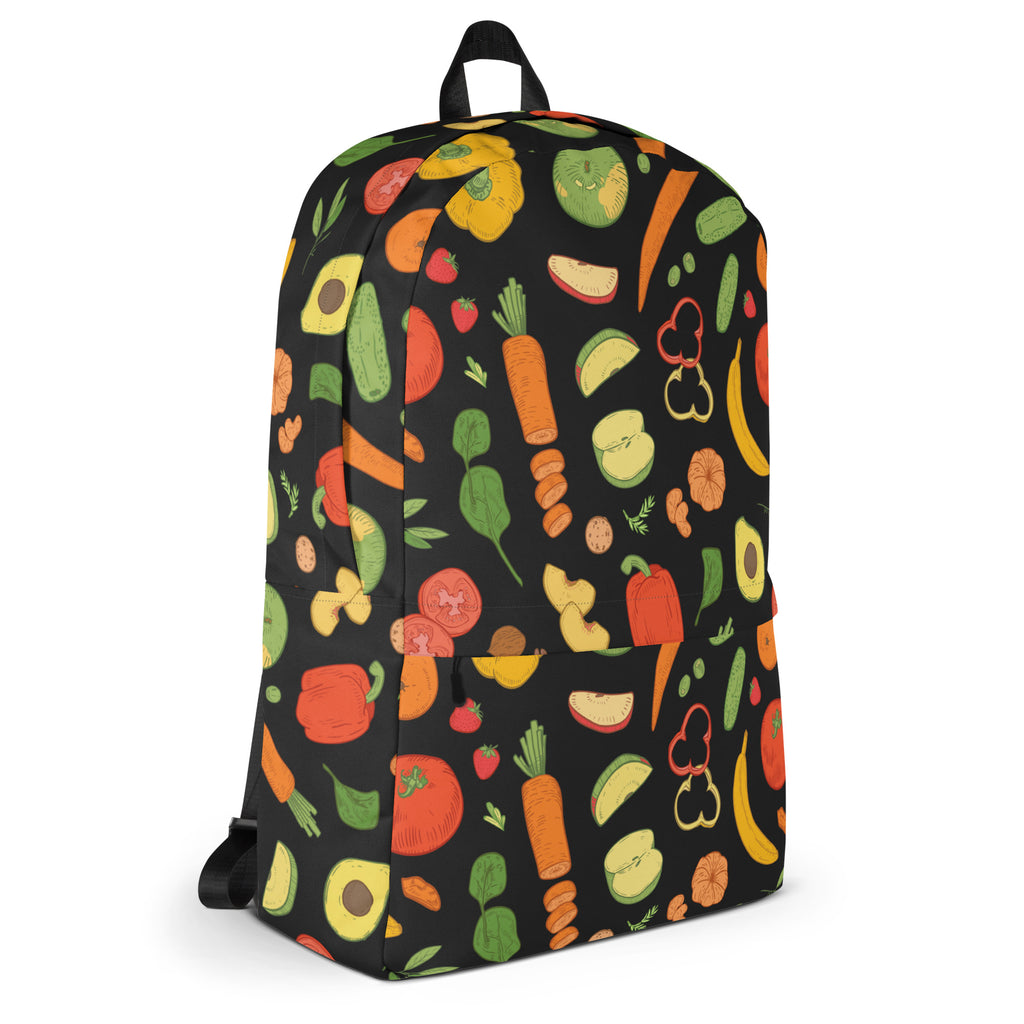 Kids Veggies & Fruit Backpack - Water-Resistant School Bag With Adjustable Padded Straps & Breathable Mesh Back