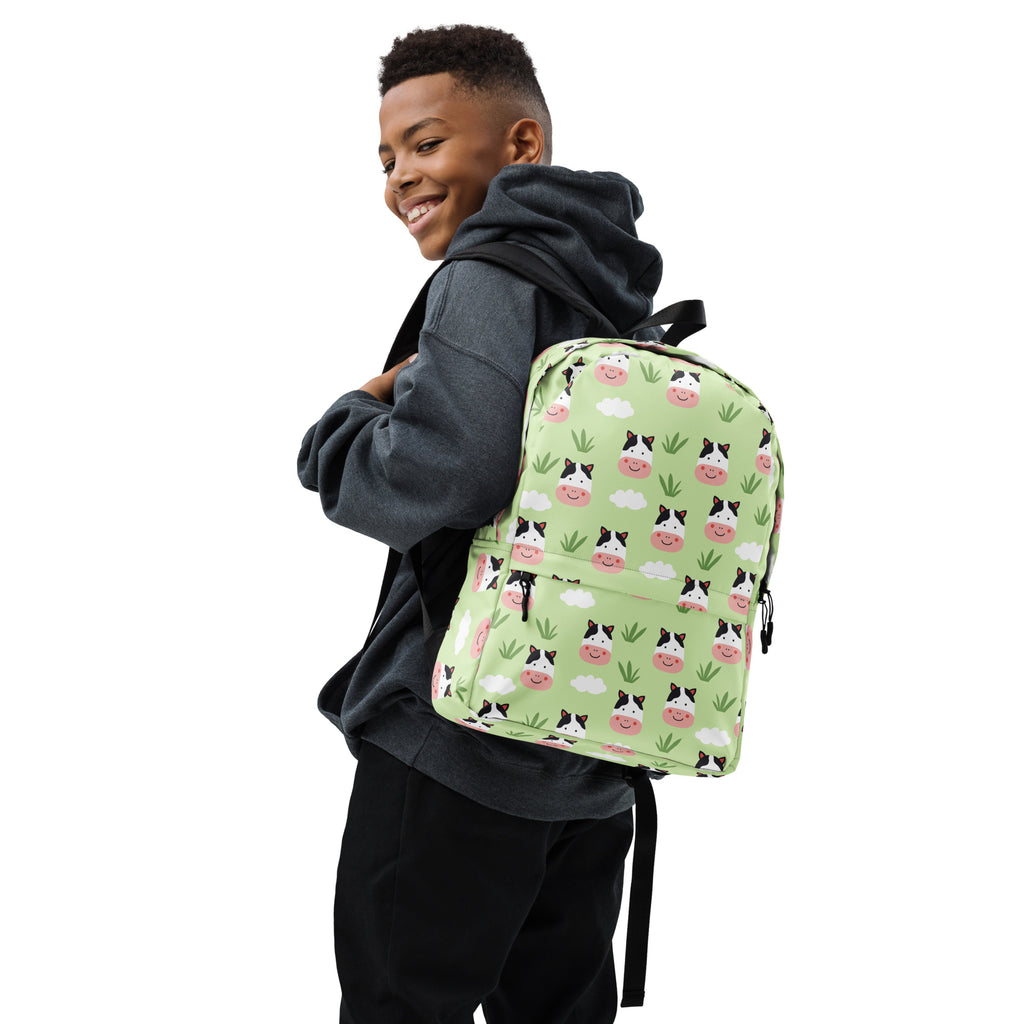Kids Cow Backpack - Water-Resistant School Bag With Adjustable Padded Straps & Breathable Mesh Back