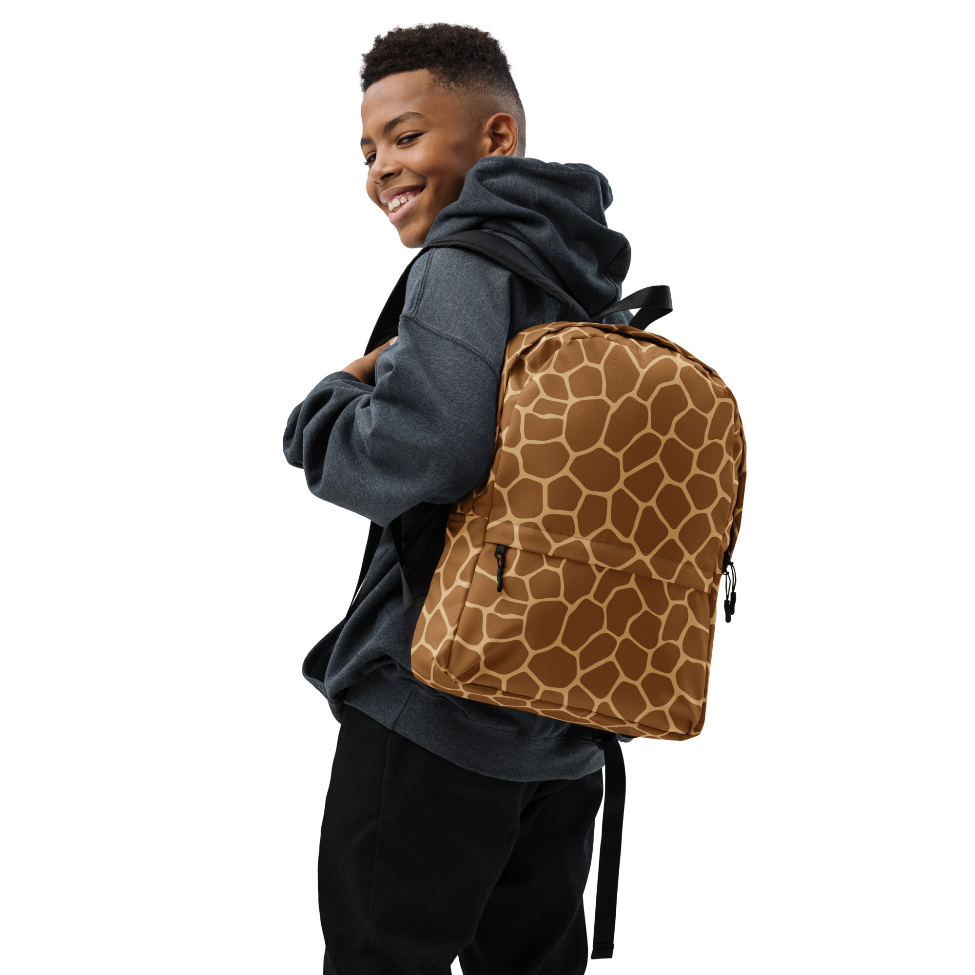 Kids Giraffe Print Backpack - Water-Resistant School Bag With Adjustable Padded Straps & Breathable Mesh Back