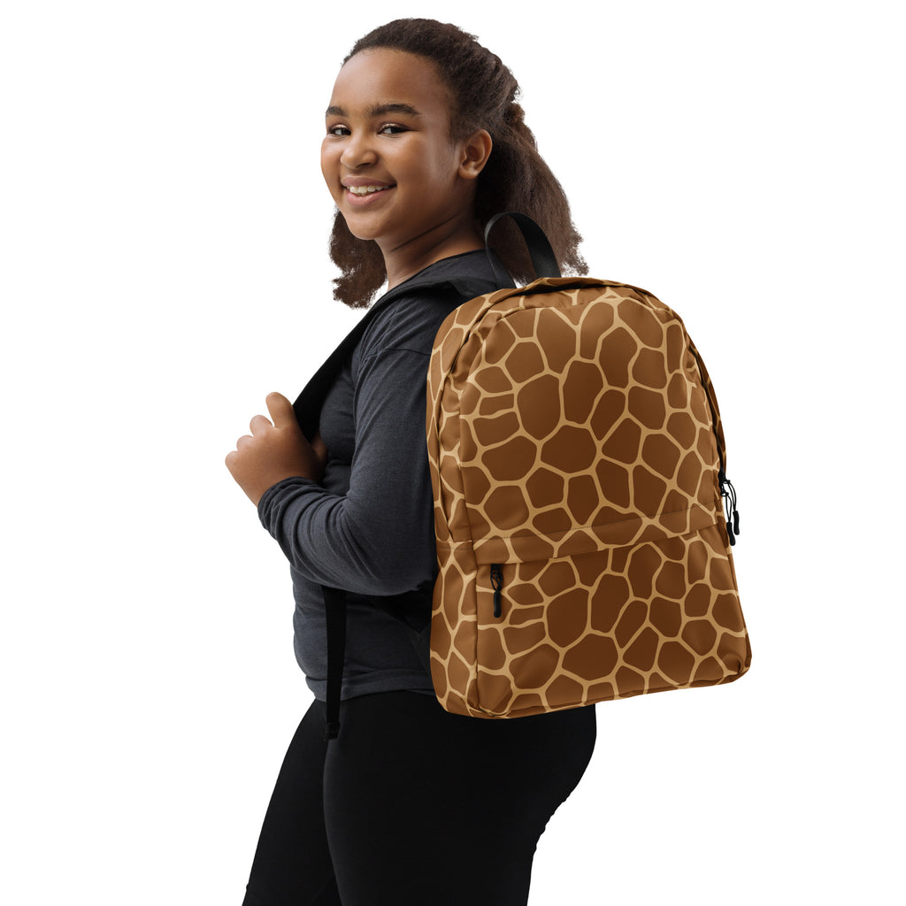 Kids Giraffe Print Backpack - Water-Resistant School Bag With Adjustable Padded Straps & Breathable Mesh Back