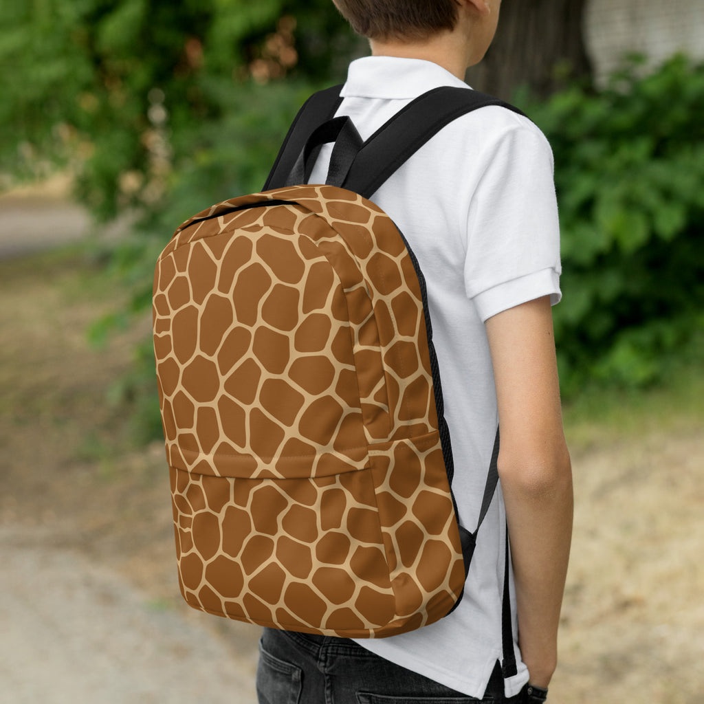 Kids Giraffe Print Backpack - Water-Resistant School Bag With Adjustable Padded Straps & Breathable Mesh Back