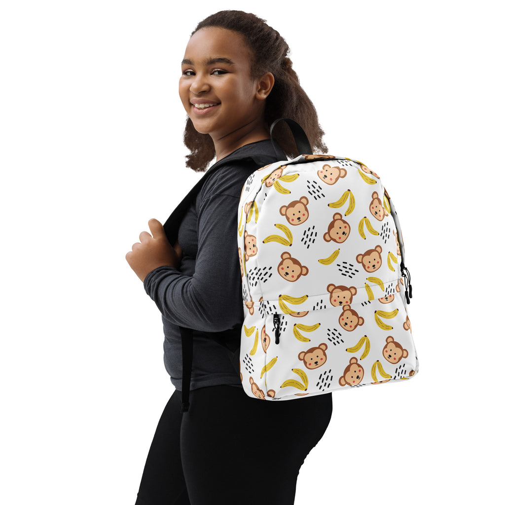 Kids Monkey Banana Backpack - Water-Resistant School Bag With Adjustable Padded Straps & Breathable Mesh Back
