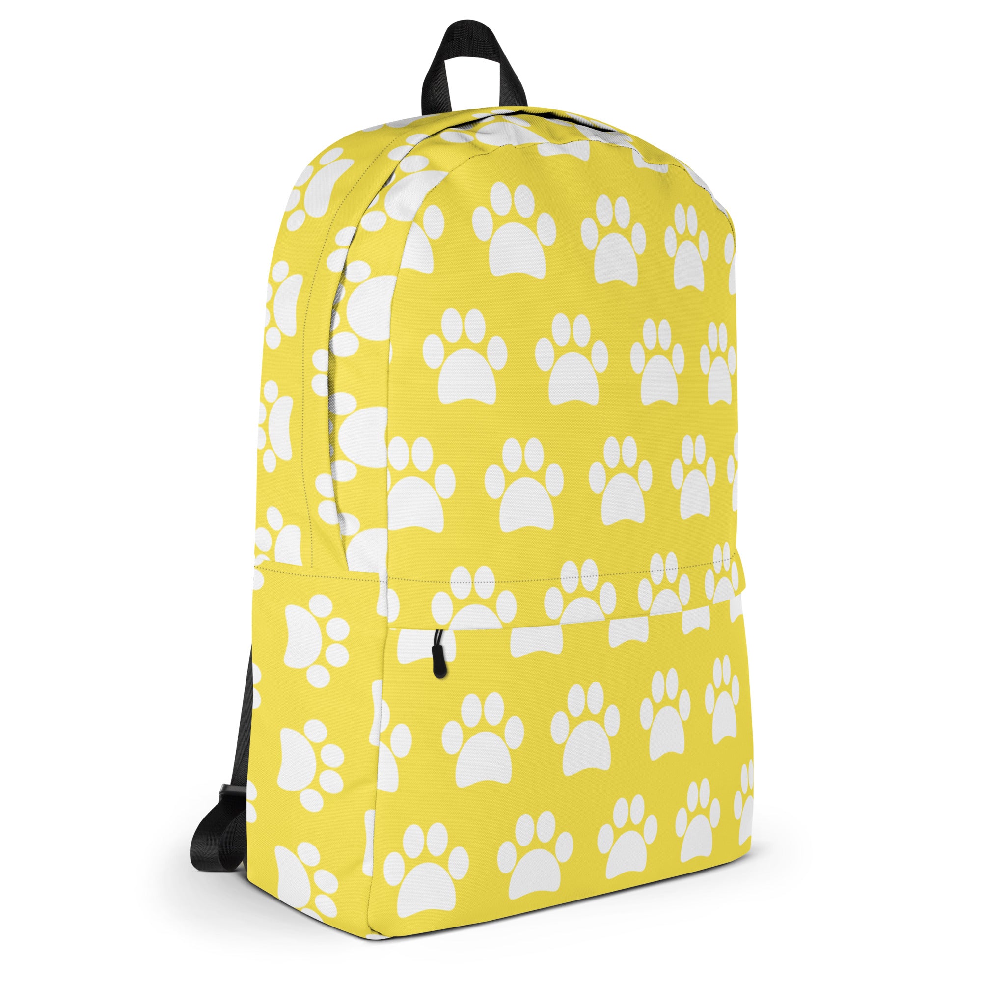Kids Yellow Paw Print Backpack - Water-Resistant School Bag With Adjustable Padded Straps & Breathable Mesh Back