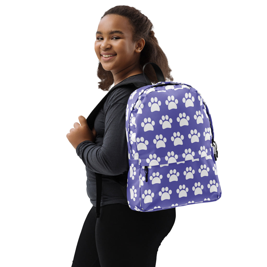 Girls Light Purple Print Backpack - Water-Resistant School Bag With Adjustable Padded Straps & Breathable Mesh Back
